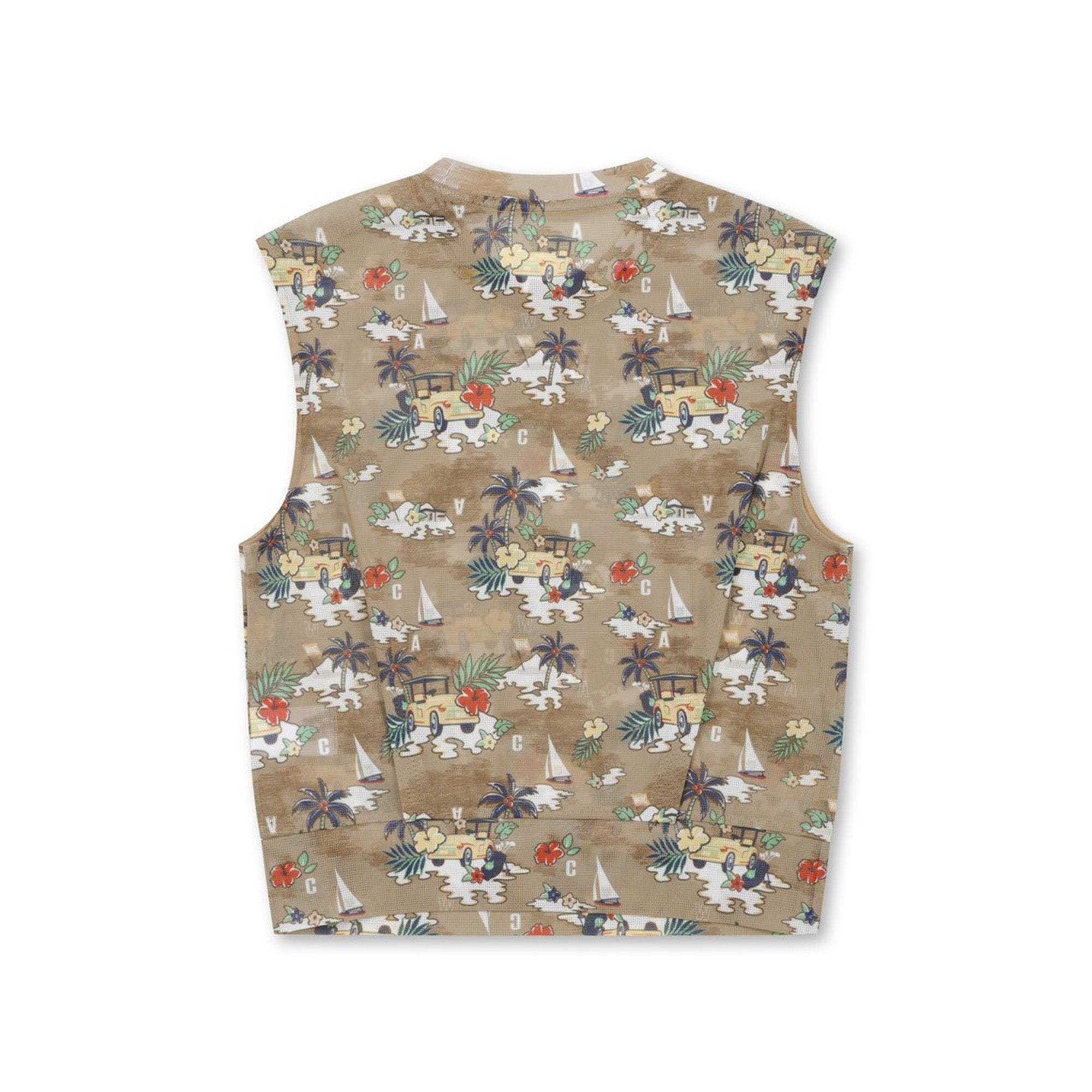 【25SS 新作】WOMEN リゾートパターンメッシュベスト ベージュ
