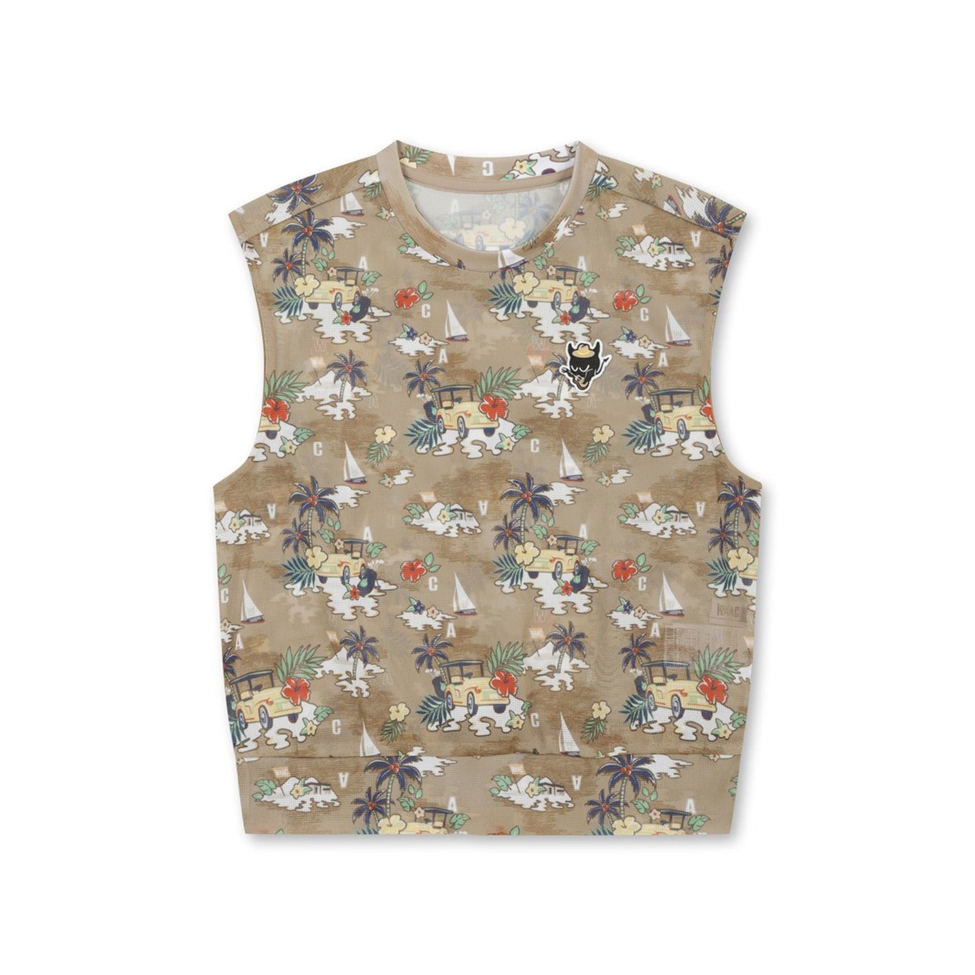 【25SS 新作】WOMEN リゾートパターンメッシュベスト ベージュ