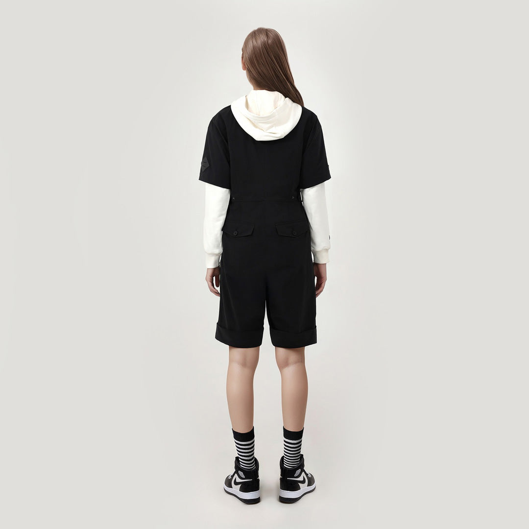 【WAAC X JONES】WOMEN ショートスリーブジャンプスーツ ブラック