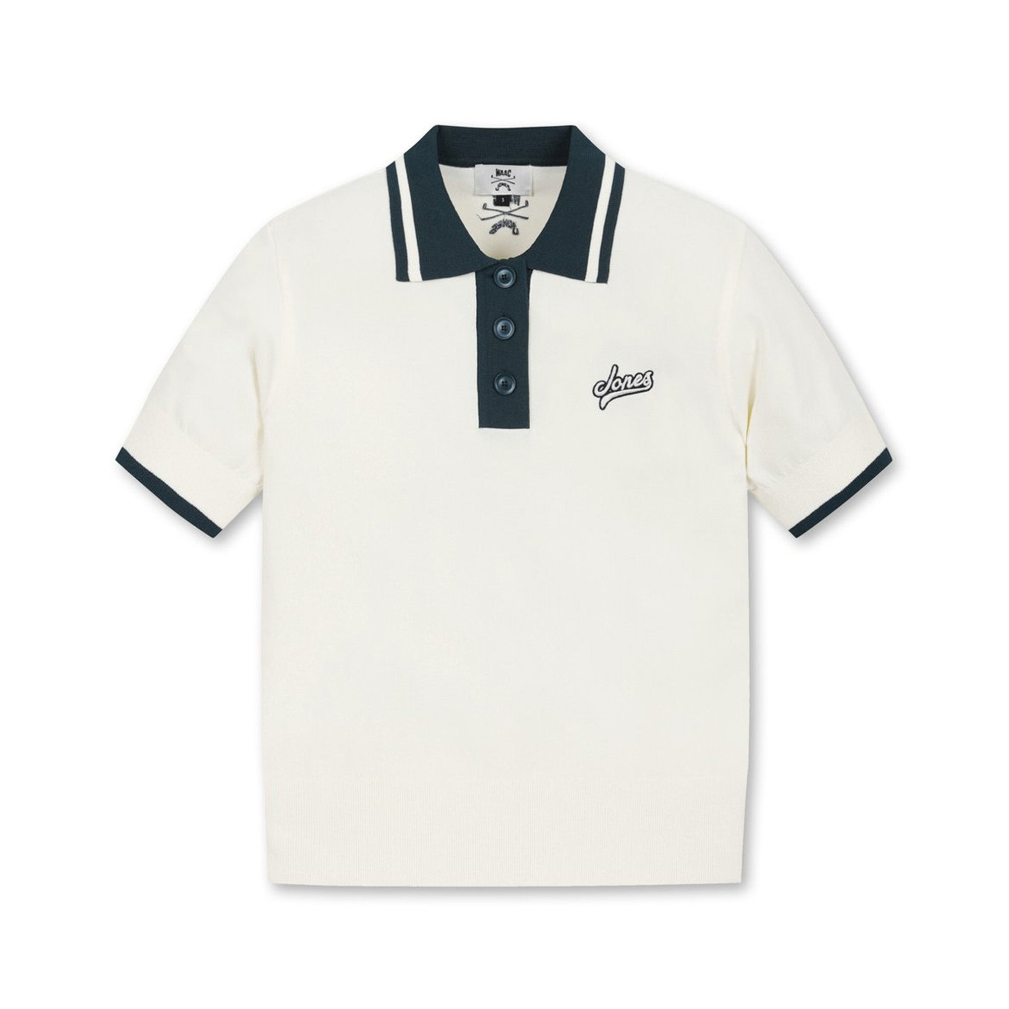 【25SS｜WAAC X JONES】WOMEN サマーニットポロシャツ ホワイト