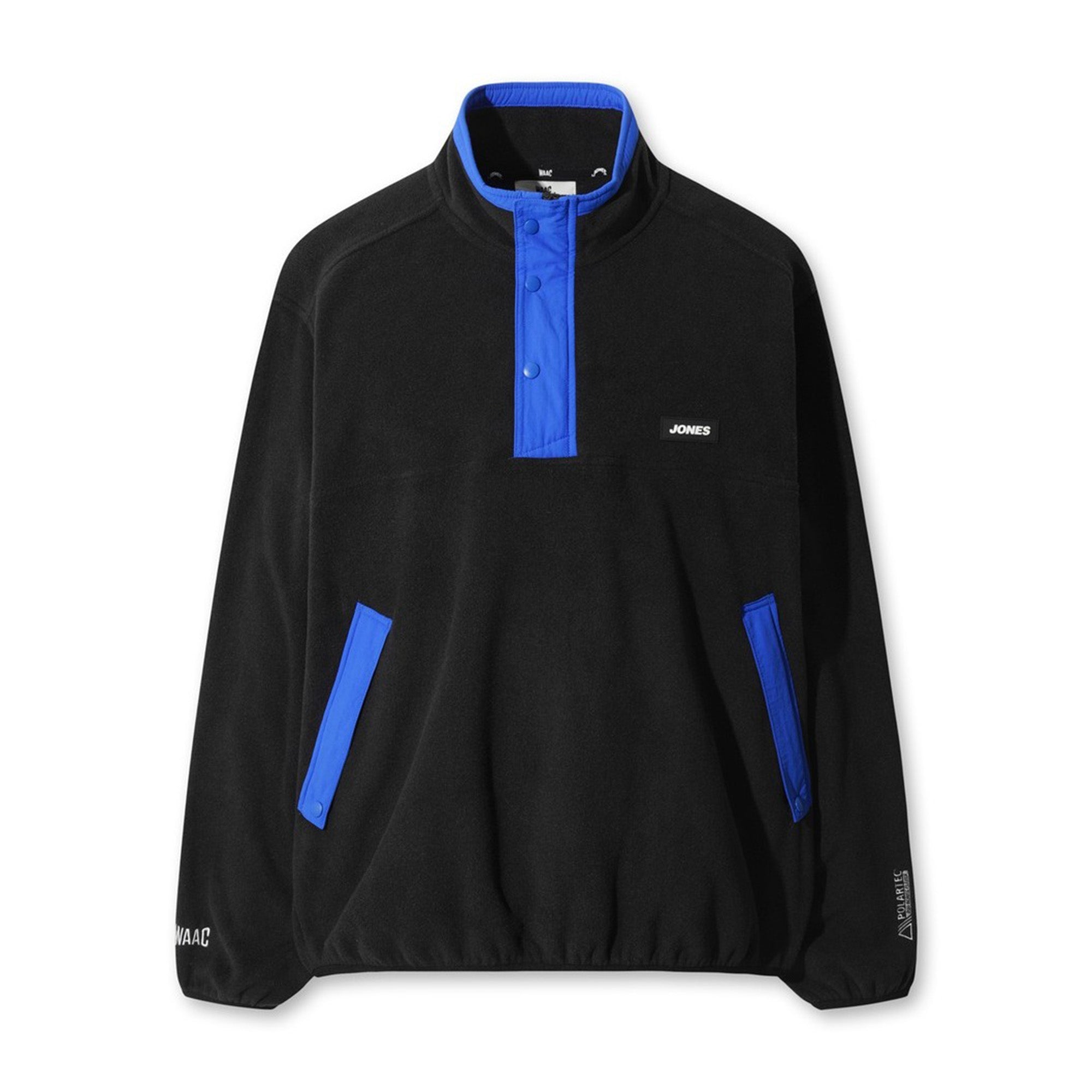 【WAAC X JONES】MEN レトロフリースプルオーバー ブラック