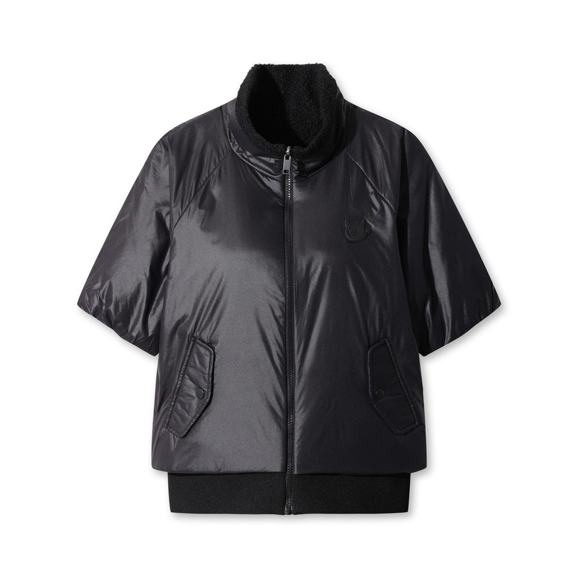 WOMEN リバーシブルパデッドハーフベスト ブラック