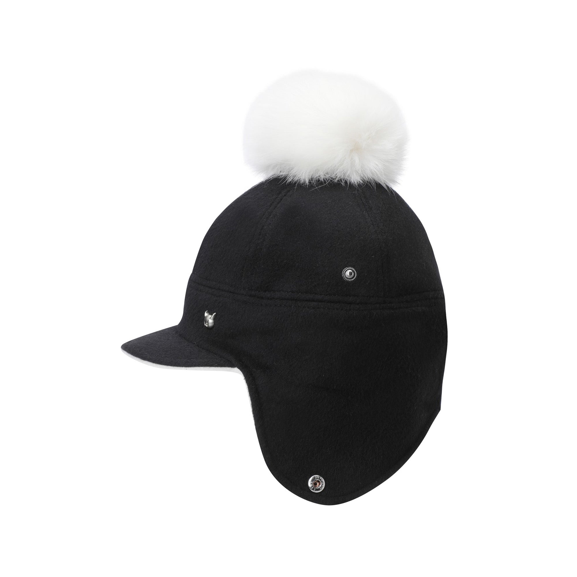 WOMEN ポンポンニットハット ブラック