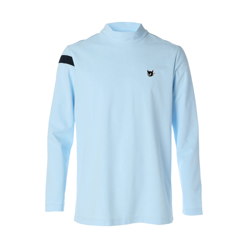 MEN ハイゲージカノコ 長袖モックネック ライトブルー