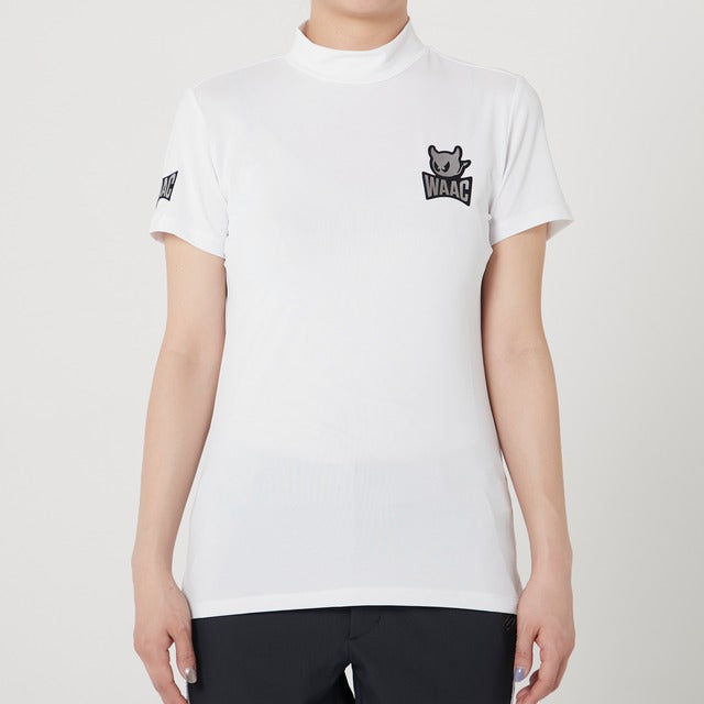 【スタッフ人気】WOMENS BASICベア天竺 半袖モックネックTシャツ ホワイト/072222055