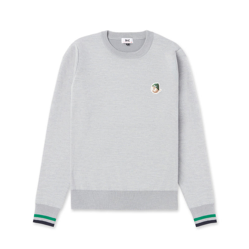 MEN ダブルフェイススウェットライクニットプルオーバー グレー