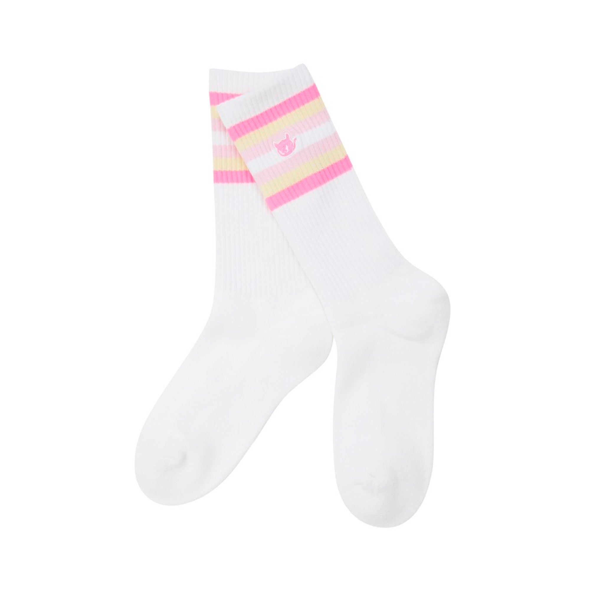 【25SS 新作】WOMEN カラーラインソックス ピンク