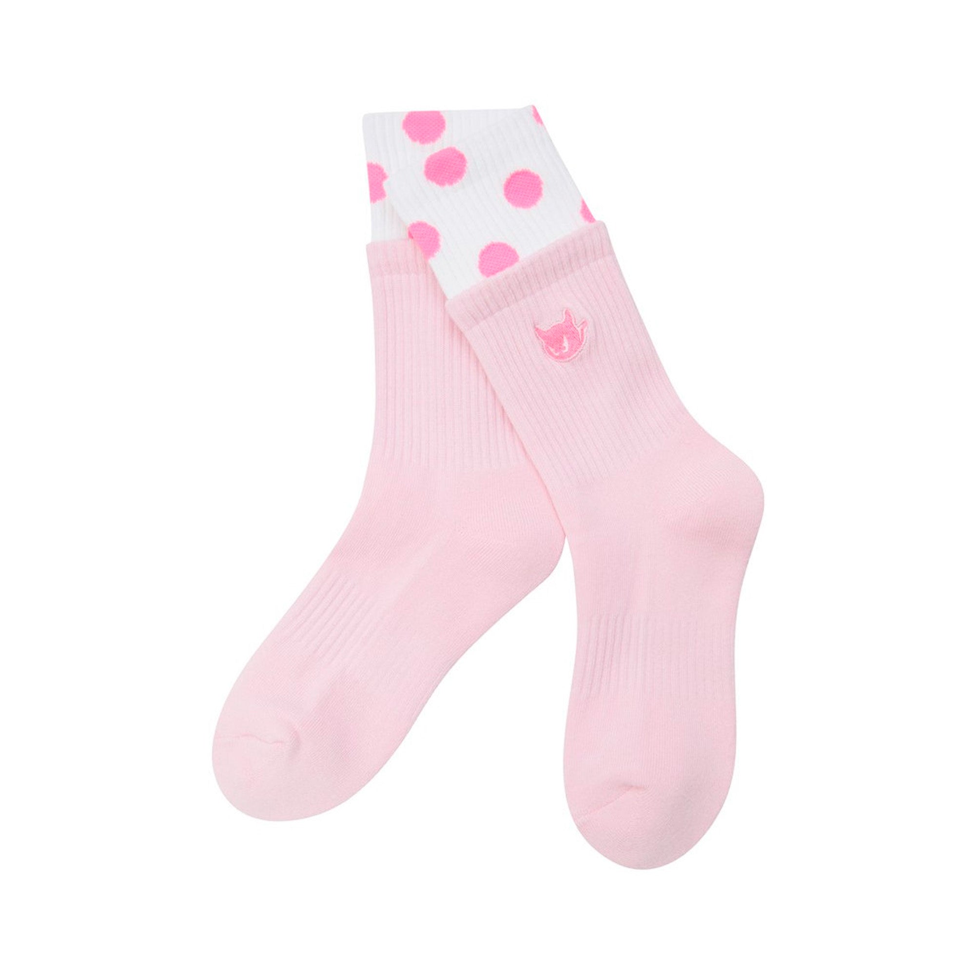 【25SS 新作】WOMEN カラーブロックソックス ライトピンク