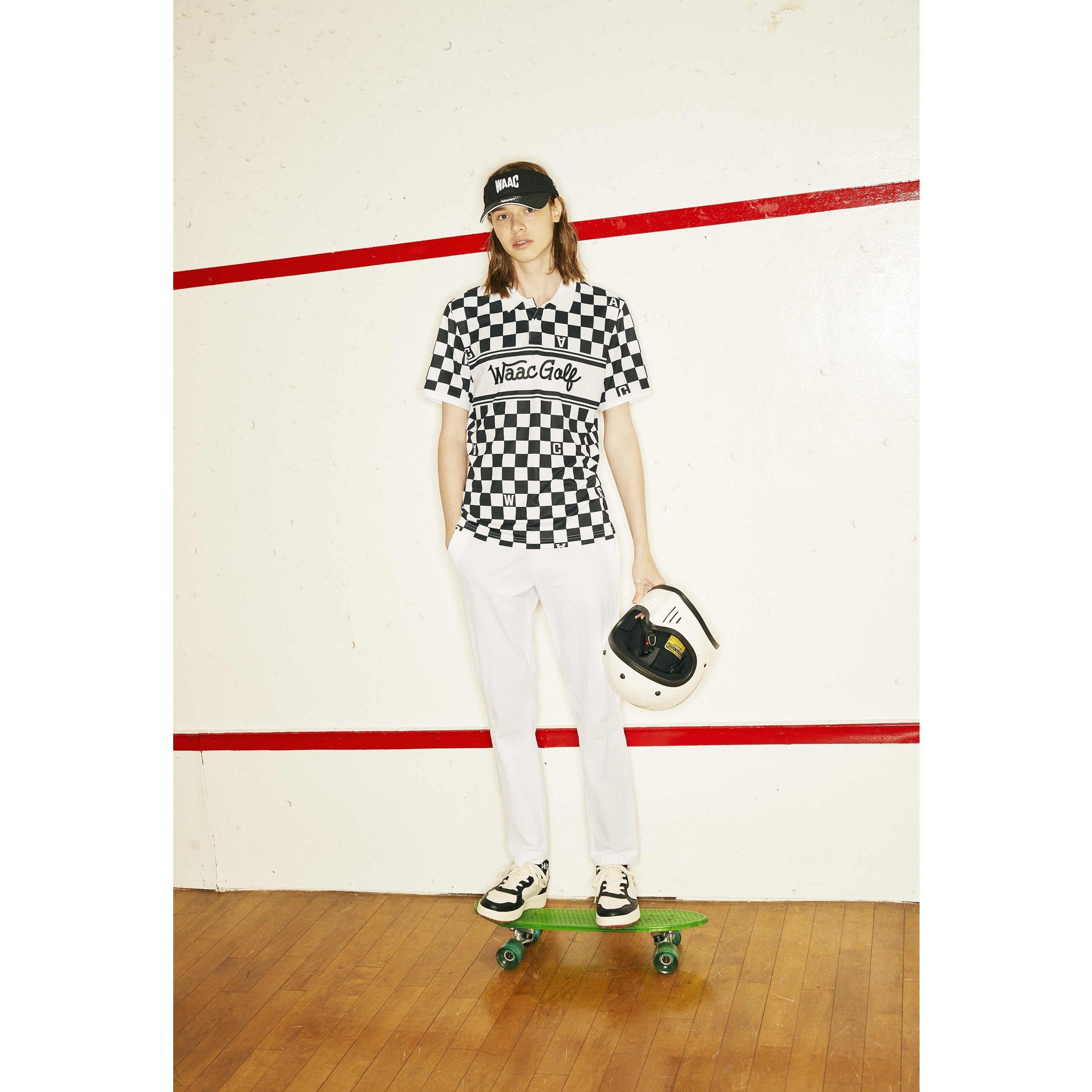 【伸縮性◎】MENS チェック半袖ポロTシャツ ブラック/072332009