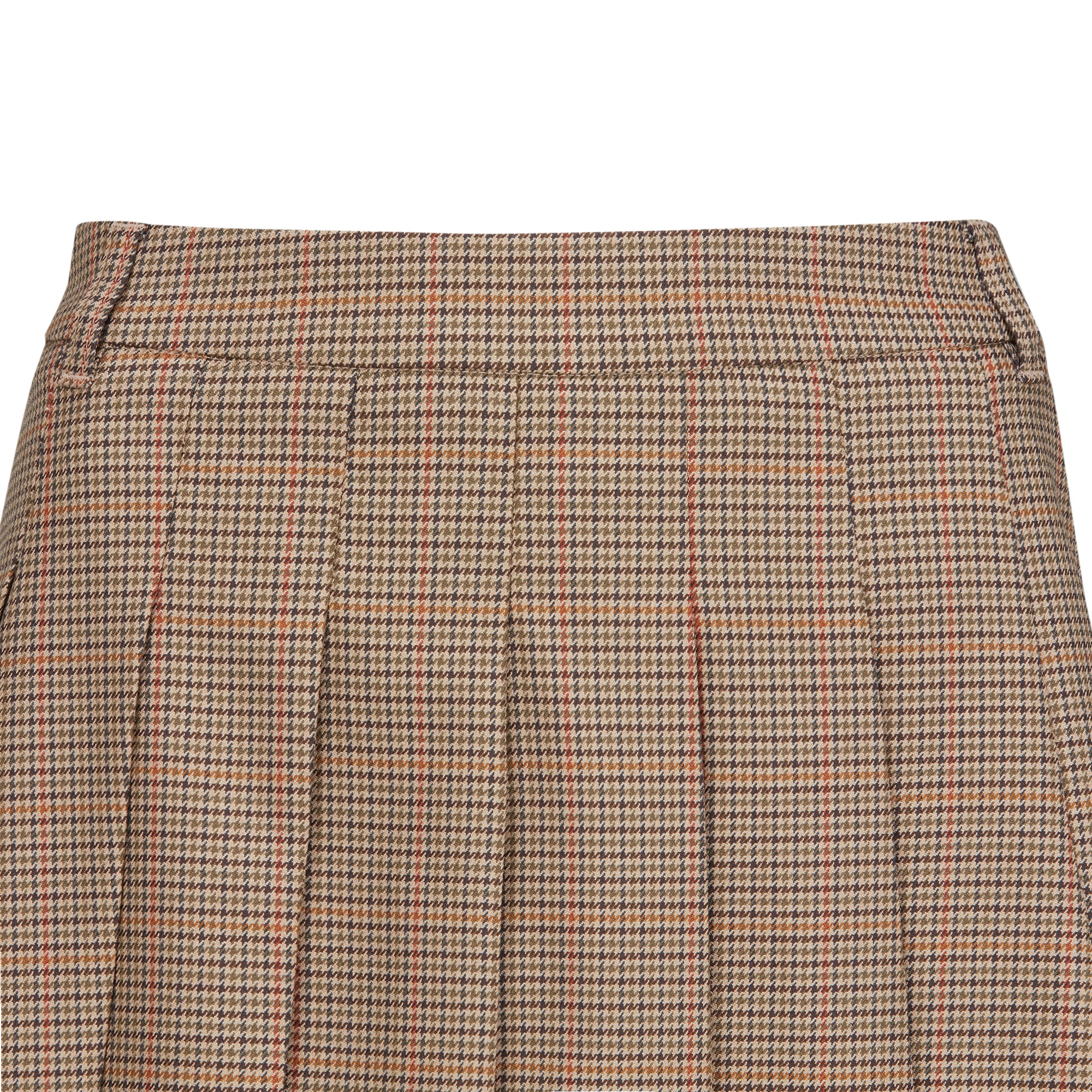 WOMEN チェックプリーツラップショートパンツ カーキ