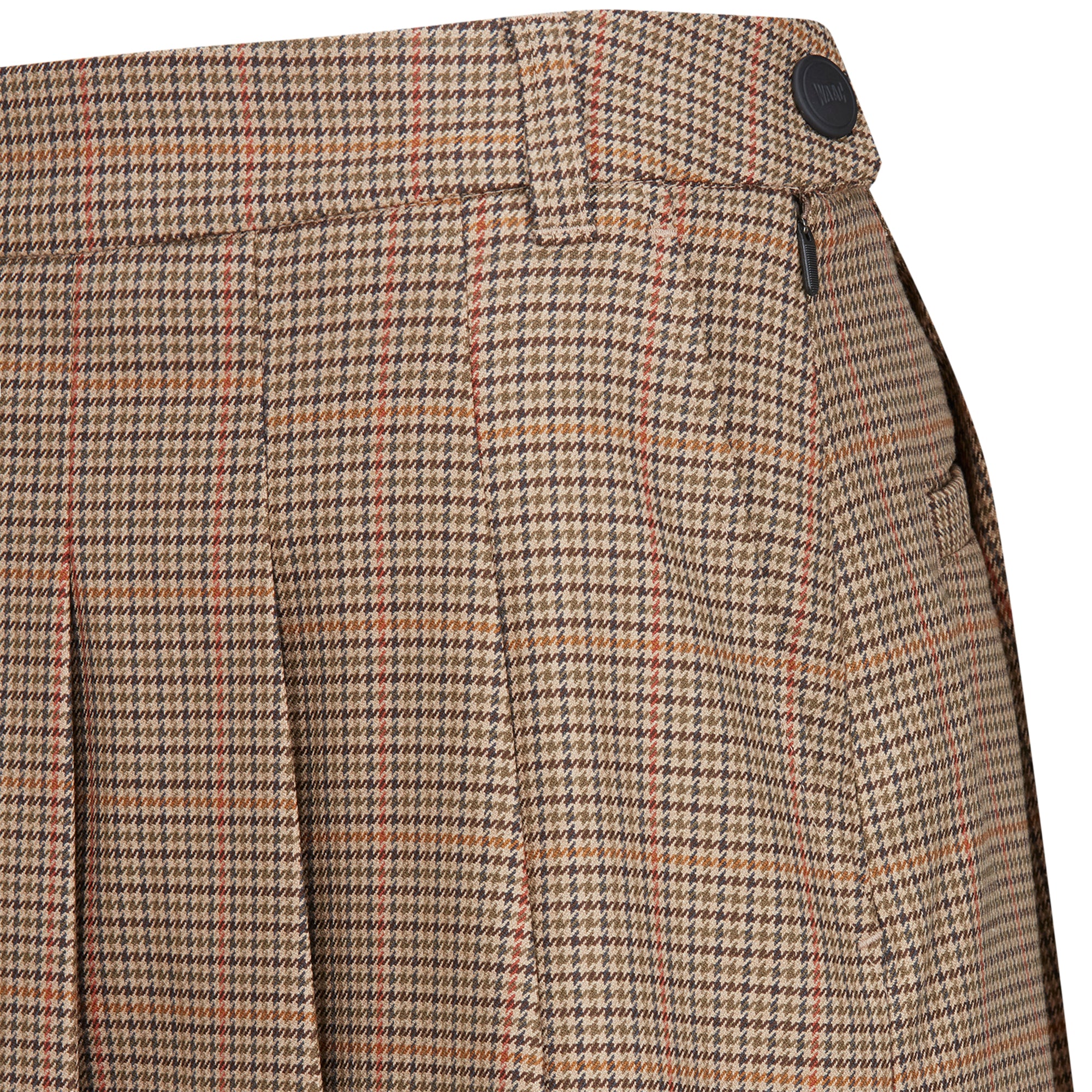 WOMEN チェックプリーツラップショートパンツ ベージュ