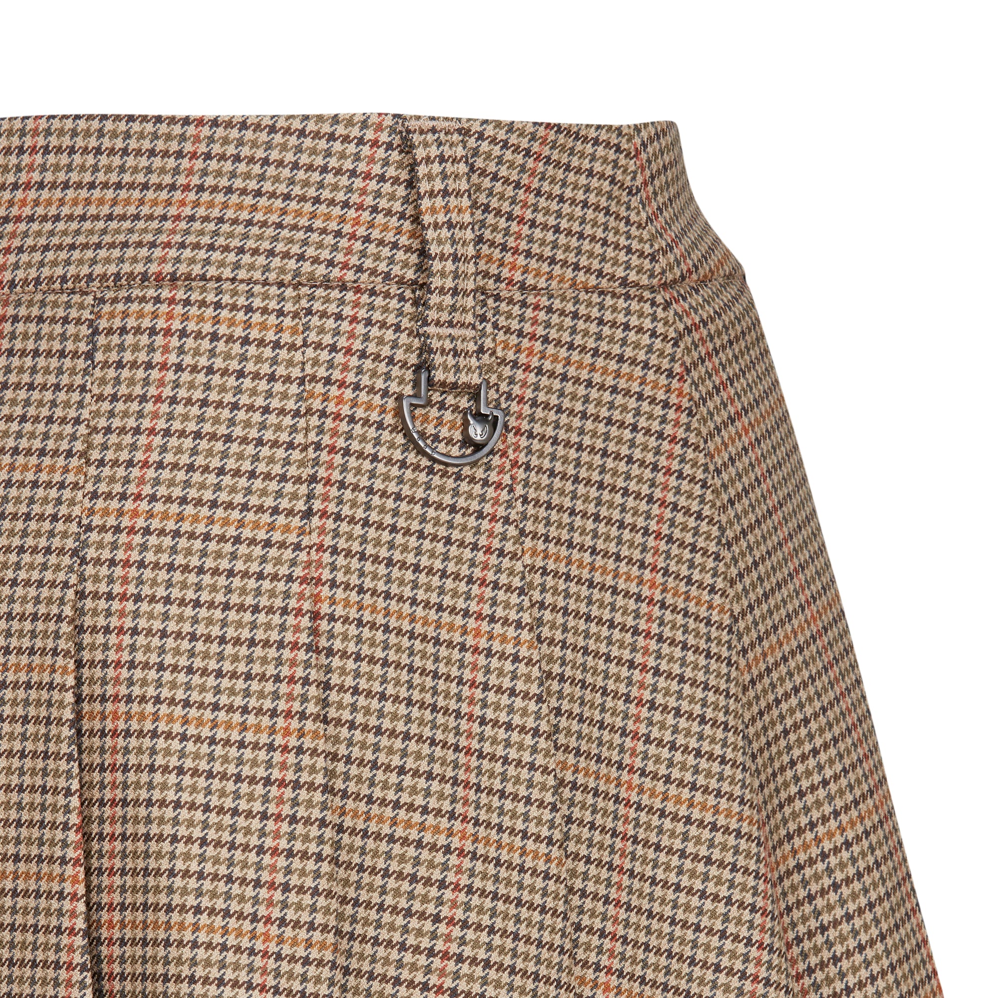 WOMEN チェックプリーツラップショートパンツ カーキ