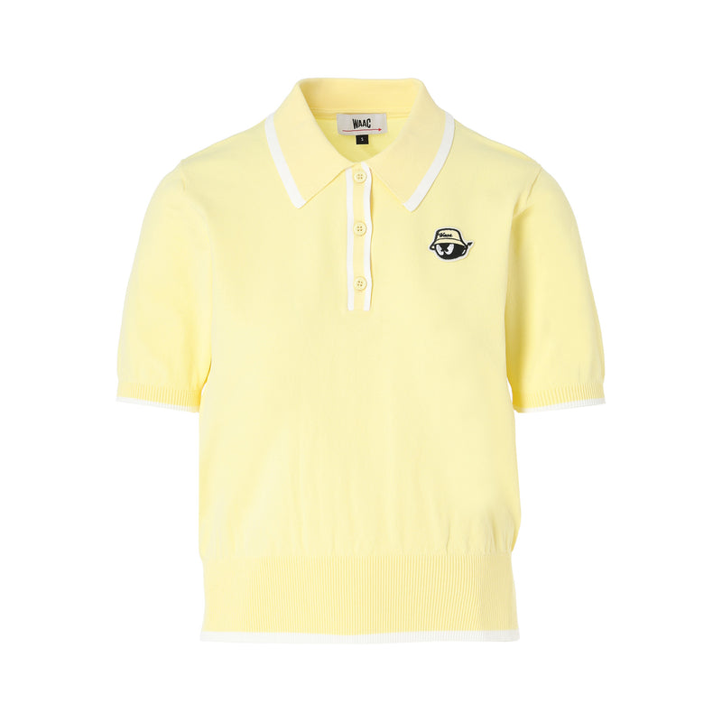 WOMEN シーズナルニットポロシャツ イエロー