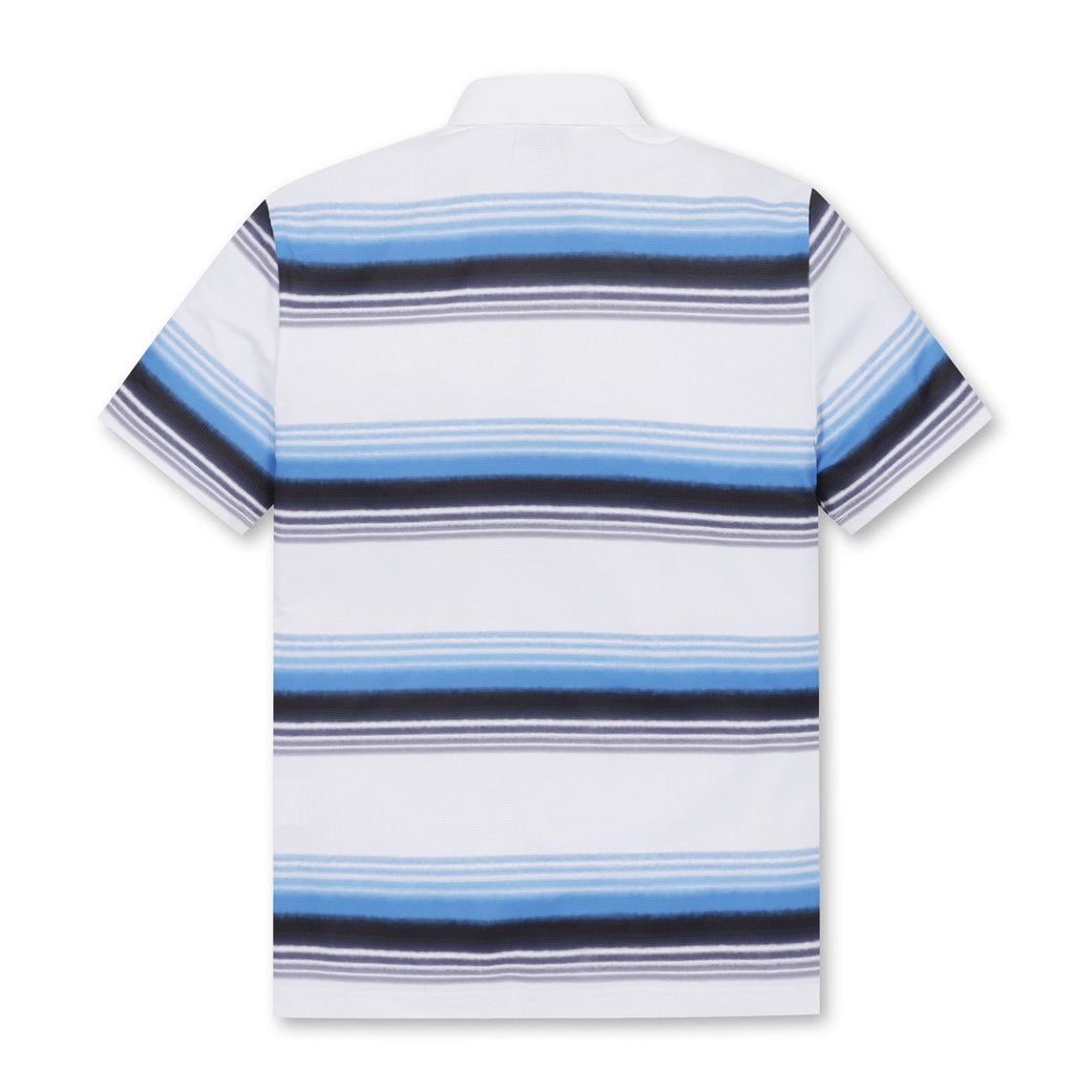 25SS 新作｜WEB限定】MEN ボーダーポロシャツ ターコイズ