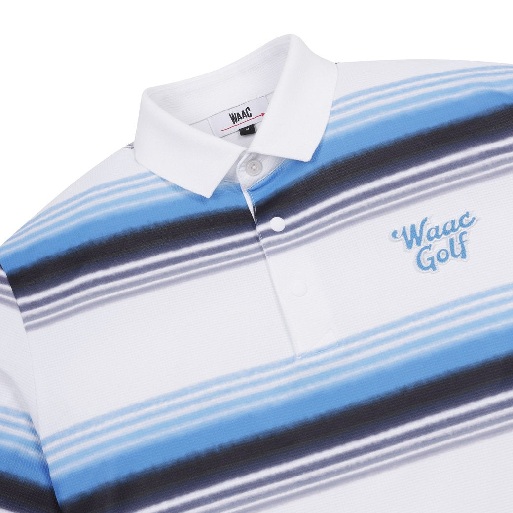 25SS 新作｜WEB限定】MEN ボーダーポロシャツ ターコイズ