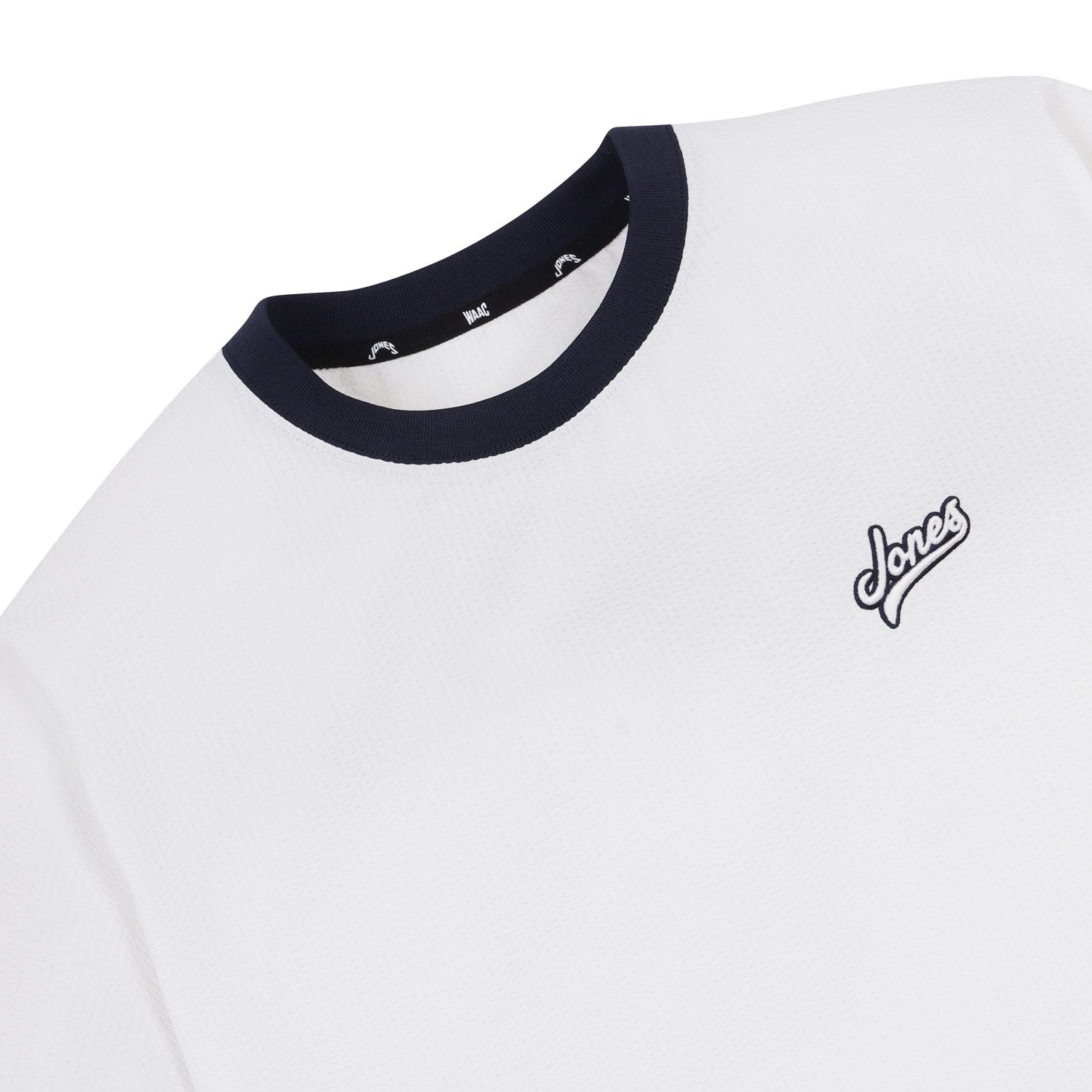 【WAAC X JONES】MEN シアサッカーショートスリーブプルオーバー ホワイト