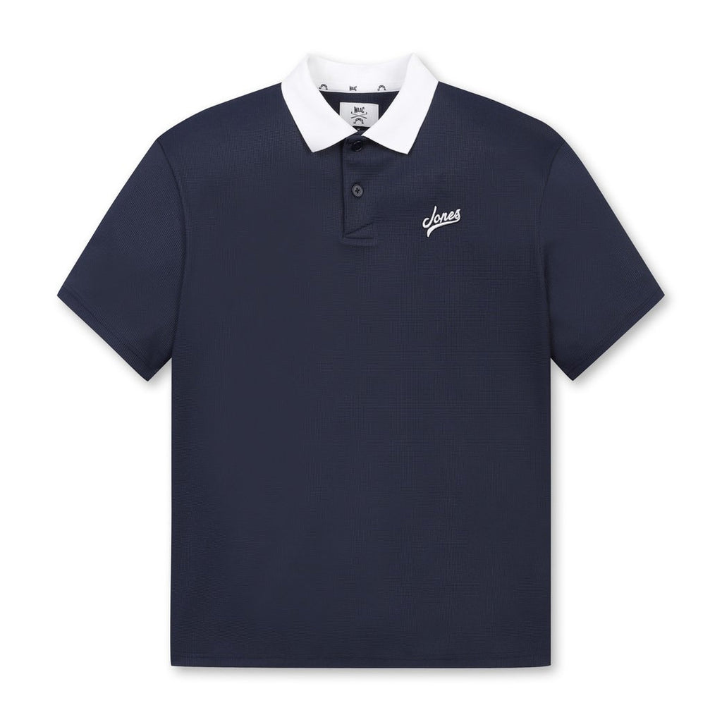 25SS 新作｜WAAC X JONES】MEN ルーズフィットポロシャツ ネイビー