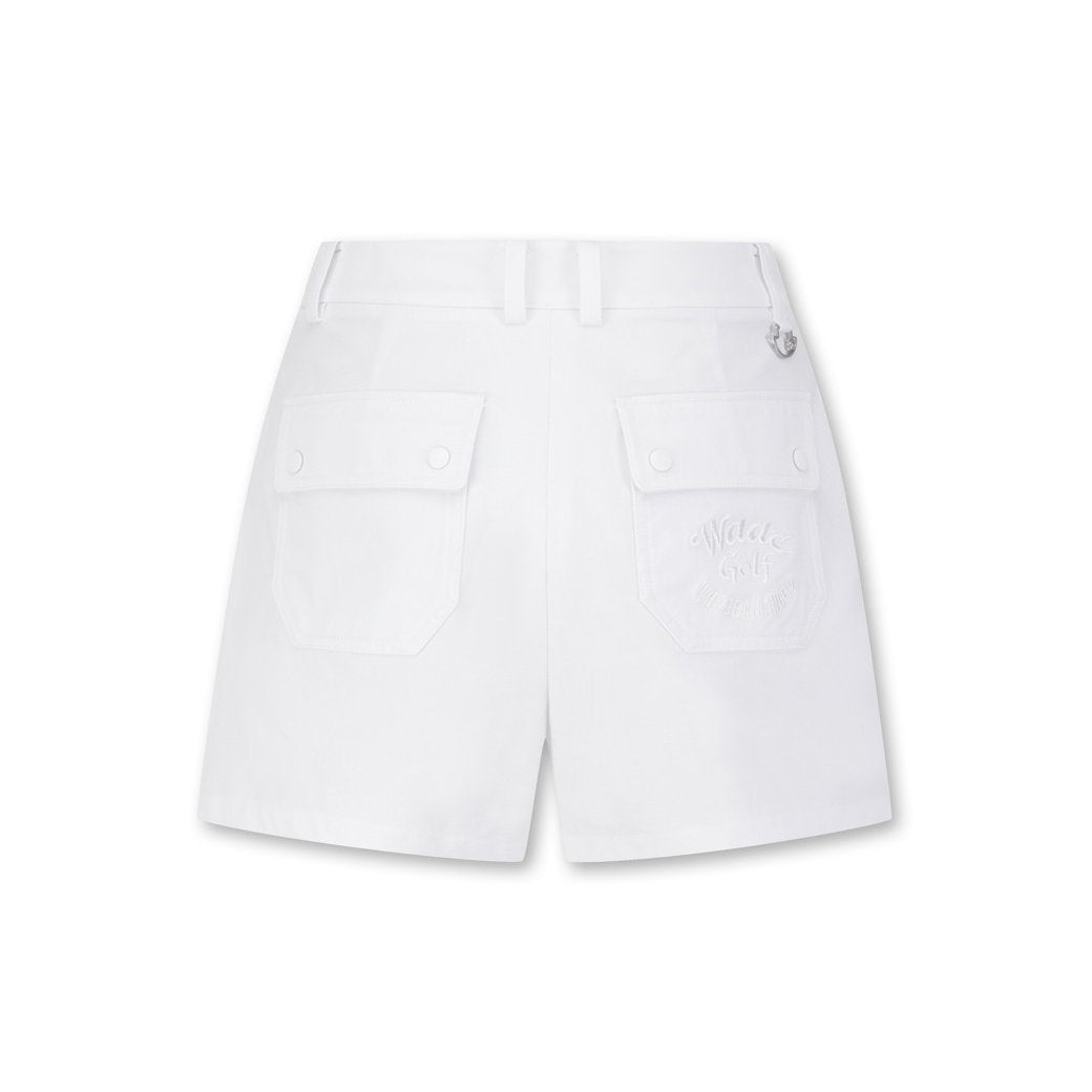 WOMEN ビッグポケットショートパンツ ホワイト