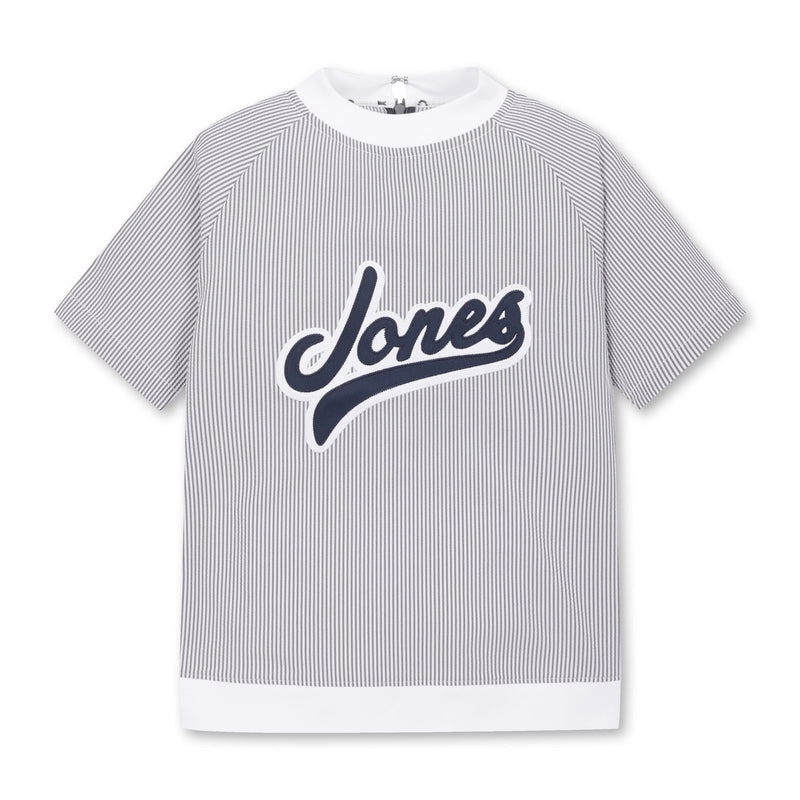 【25SS 新作｜WAAC X JONES】WOMEN シアサッカーショートスリーブプルオーバー ネイビー