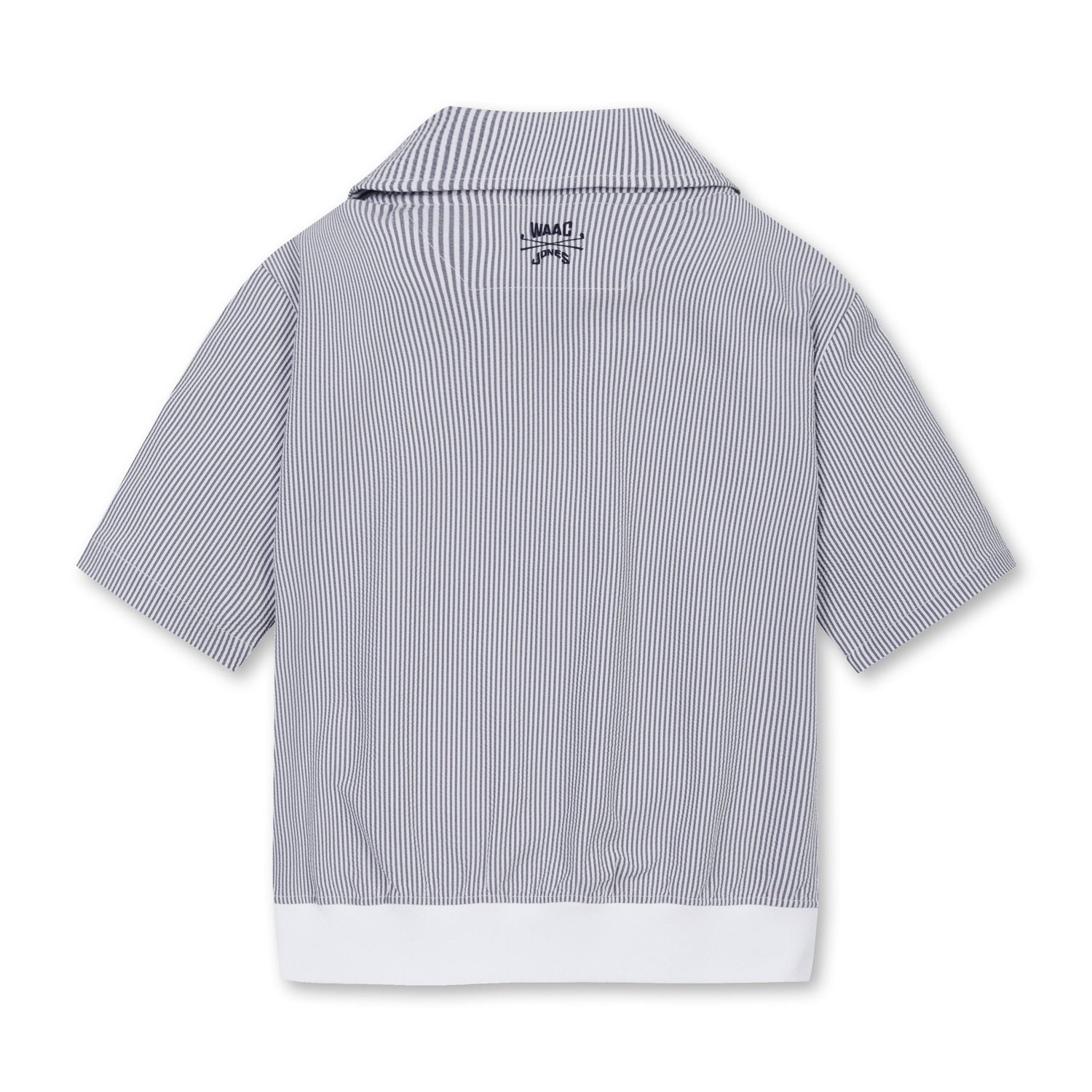 【25SS 新作｜WAAC X JONES】WOMEN シアサッカーハーフジップトップス ホワイト