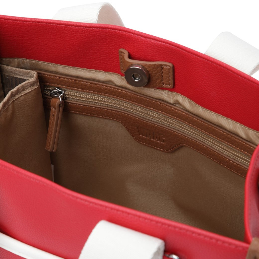 UNISEX PUレザー 2WAYカートバッグ レッド