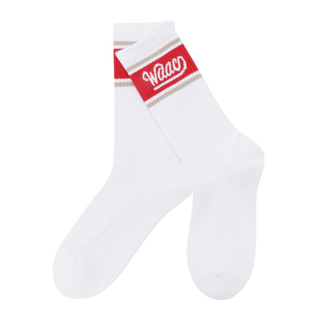 UNISEX カラーロゴ ミドルソックス レッド