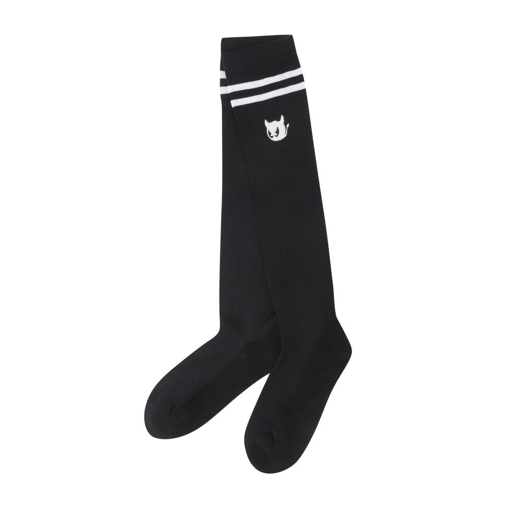 WOMEN ストライプ ハイソックス ブラック