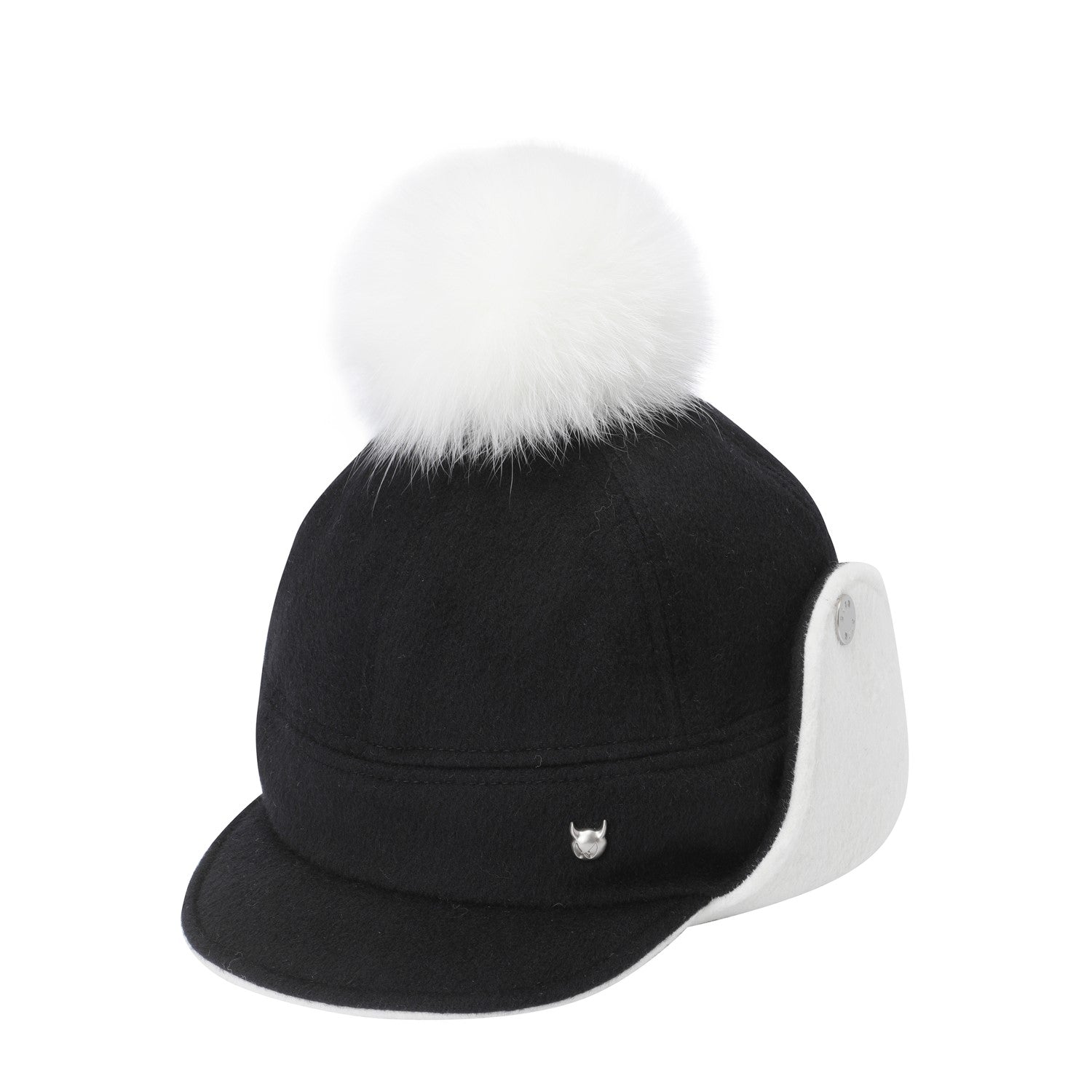 WOMEN ポンポンニットハット ブラック