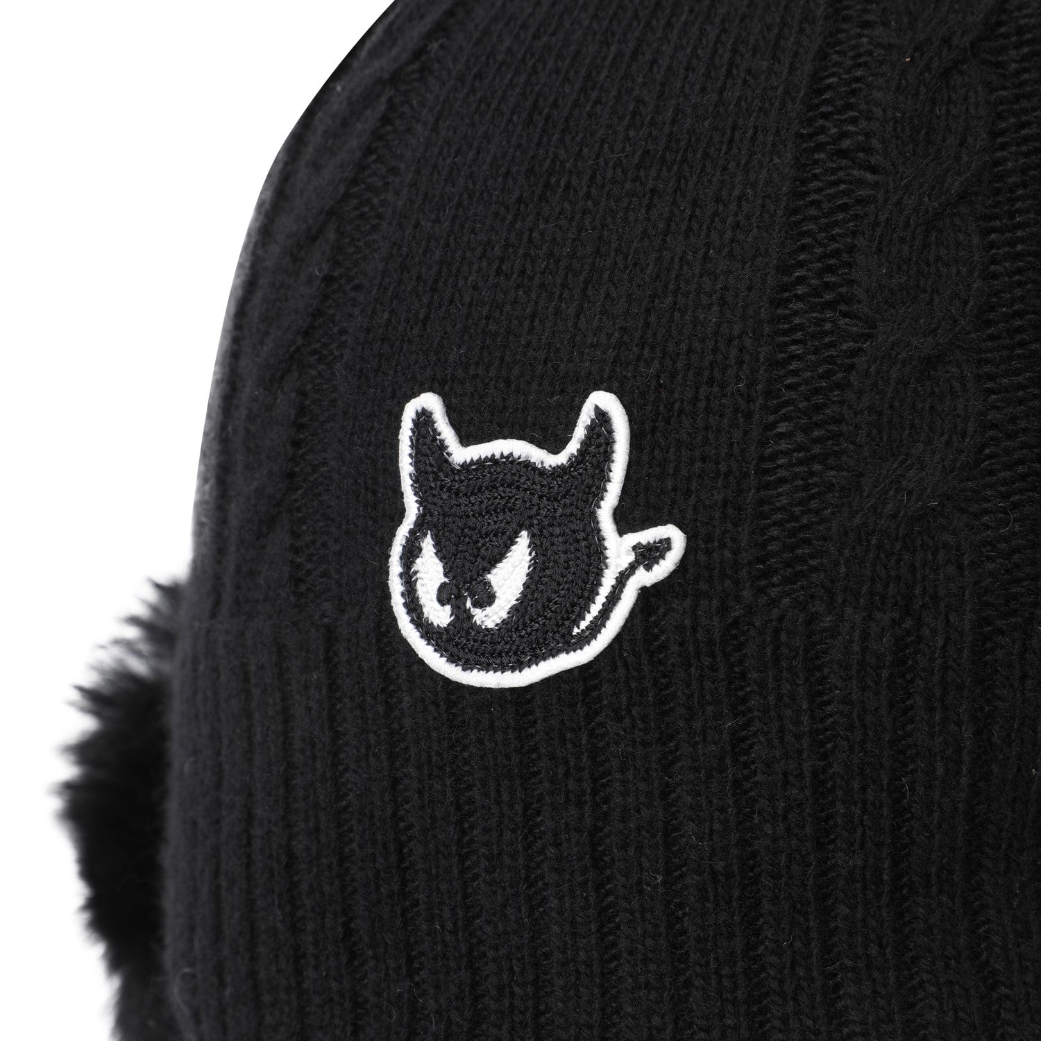 WOMEN イヤーウォーマーニットハット ブラック