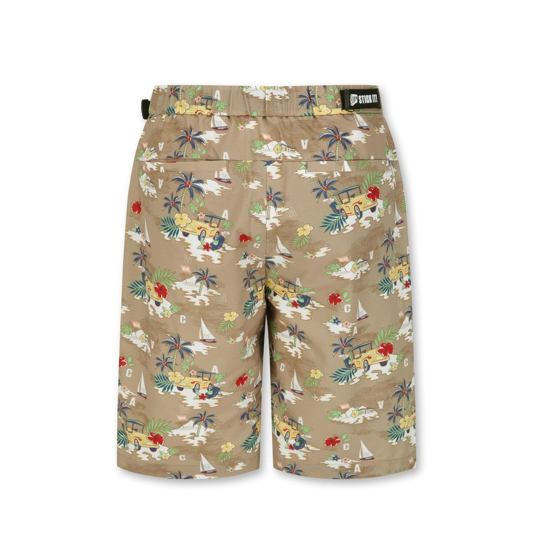 【25SS 新作】MEN リゾートパターンショーツ ベージュ