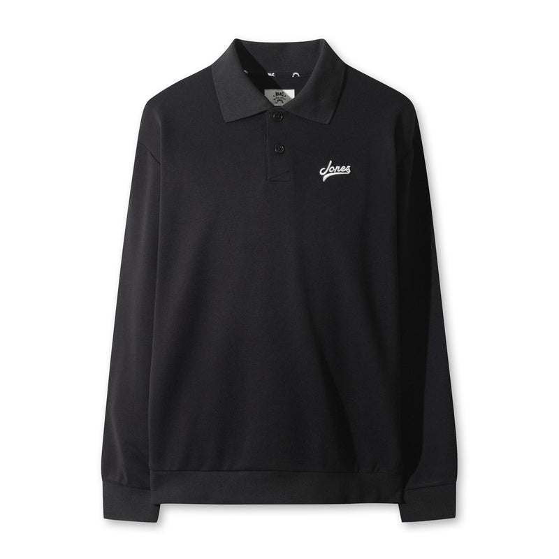 【WAAC X JONES】MEN スウェットポロシャツ ブラック