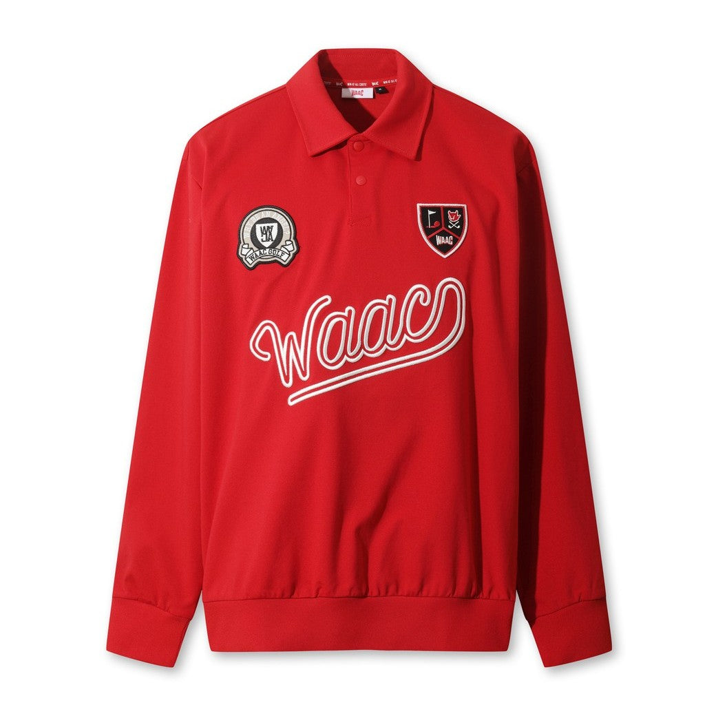 MEN ルーズフィット ポロスウェットシャツ レッド