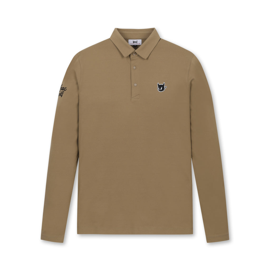 MEN ベーシック長袖ポロシャツ ベージュ