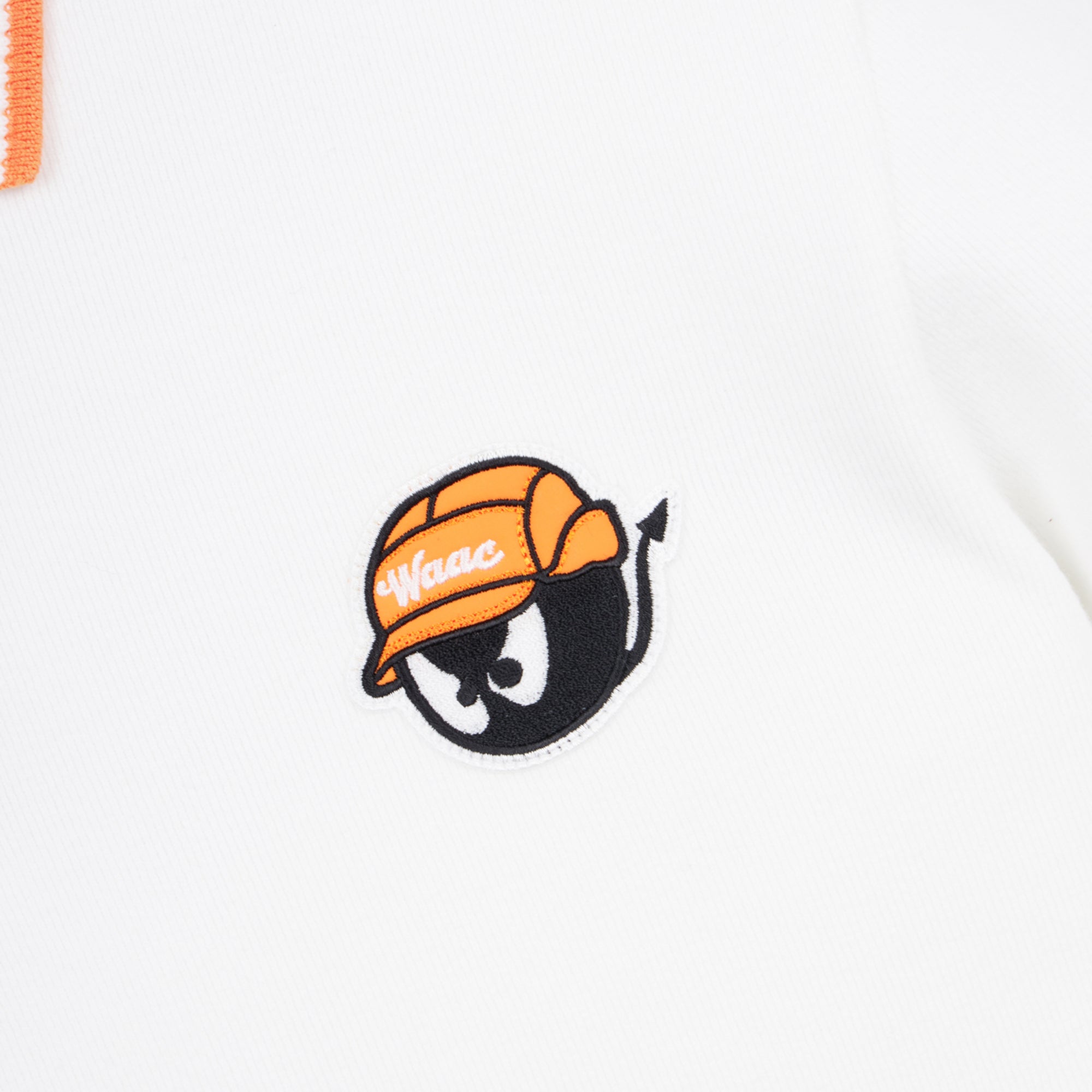 MEN リブカラーフリースポロシャツ アイボリー