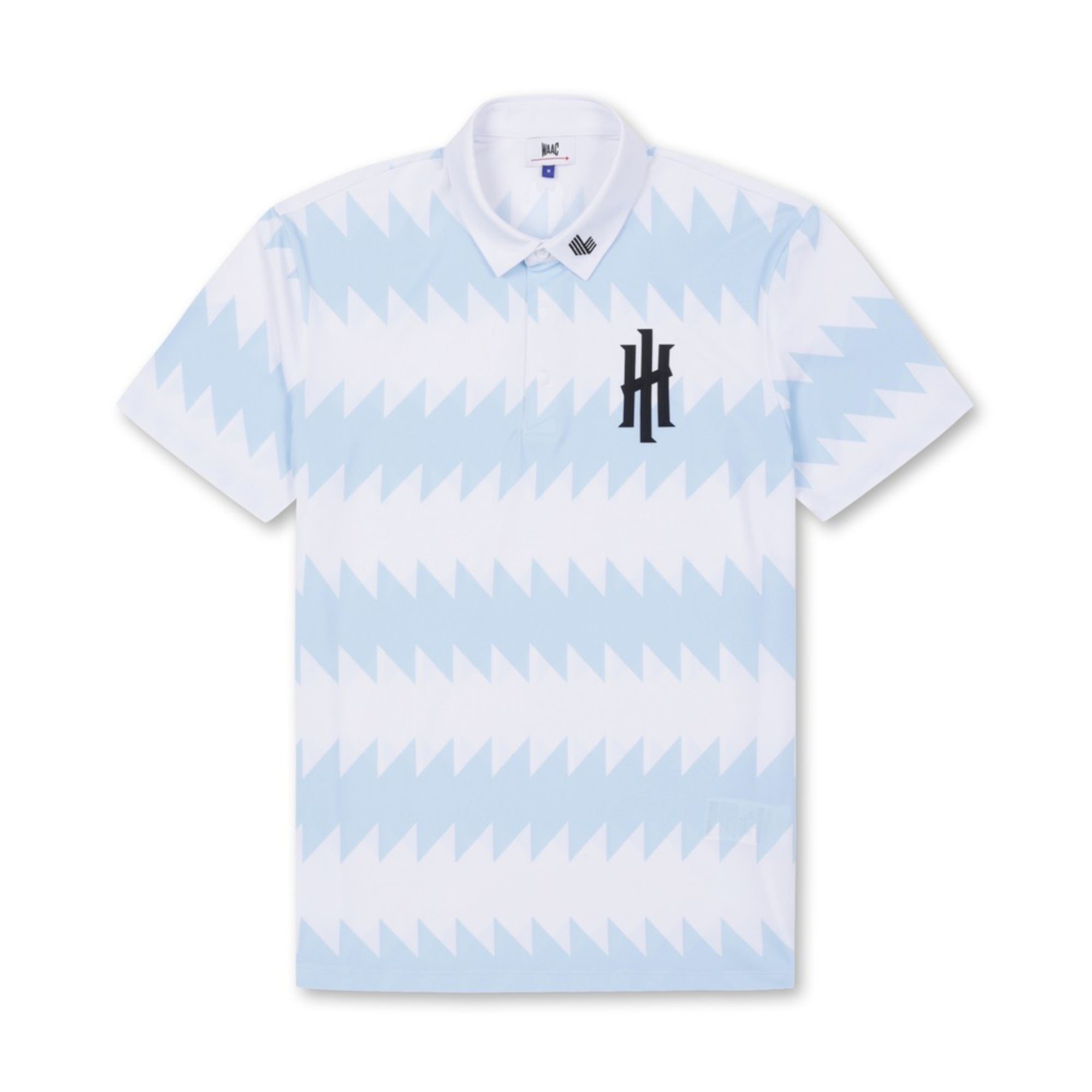 【24AW】MENS ZIGZAG ストライプポロ ライトブルー/072342043