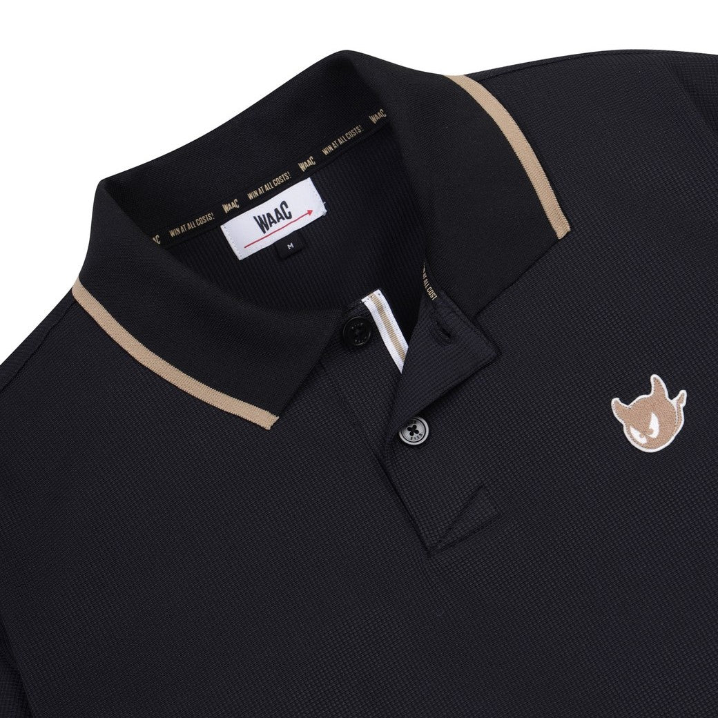 【25SS 新作｜一部店舗限定】MEN カラーブロックピケポロシャツ ブラック