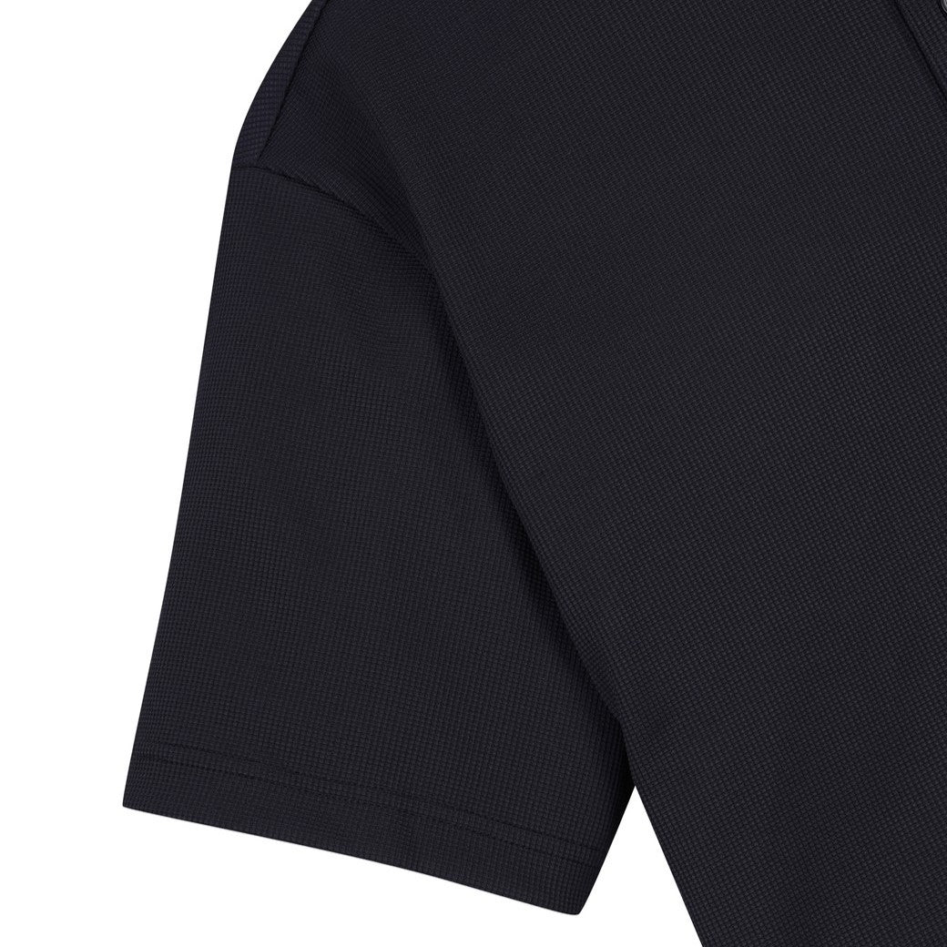 【25SS 新作｜一部店舗限定】MEN カラーブロックピケポロシャツ ブラック