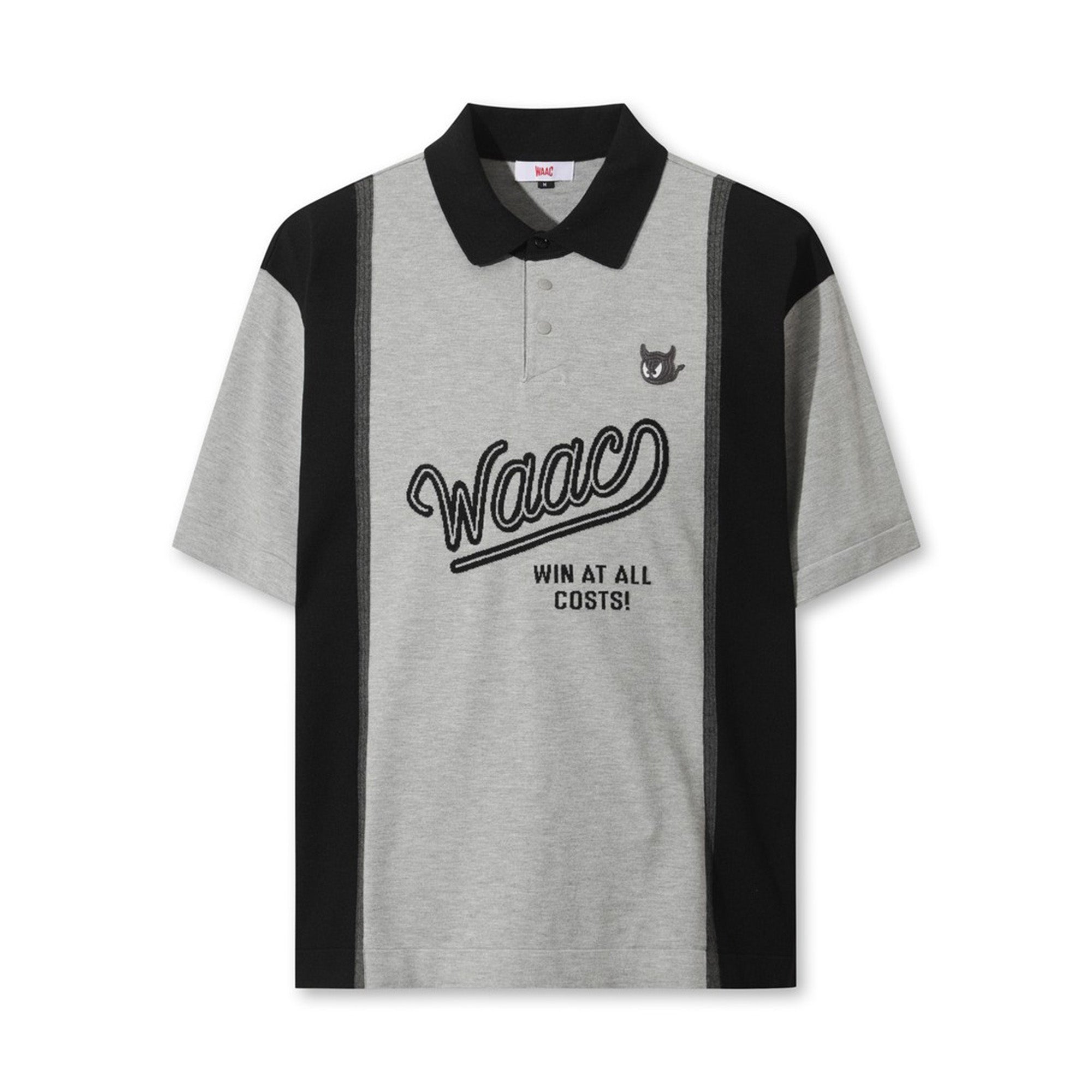 MEN リラックスフィット ニットポロ グレー