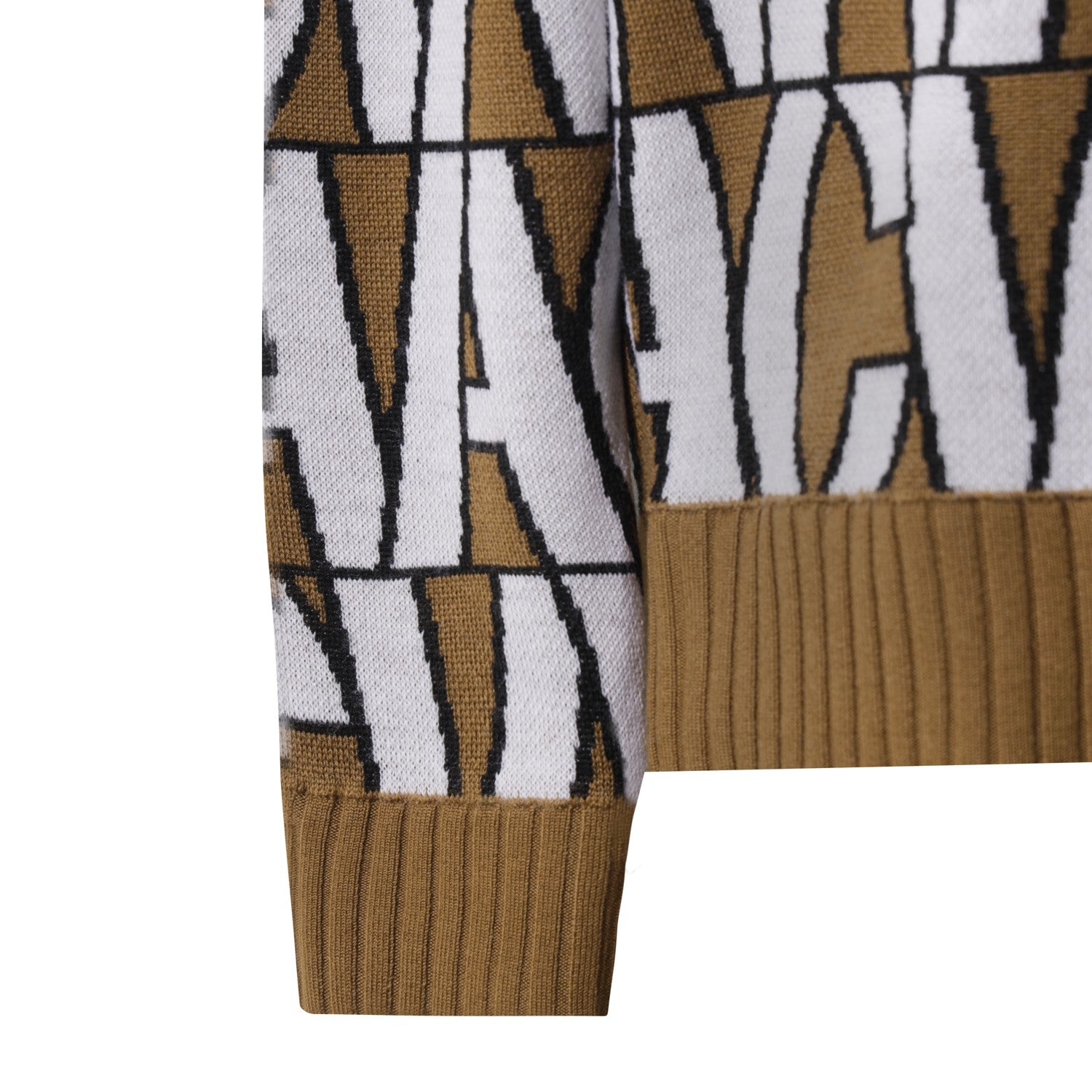 MEN ロゴパターンクルーネックセーター ブラウン