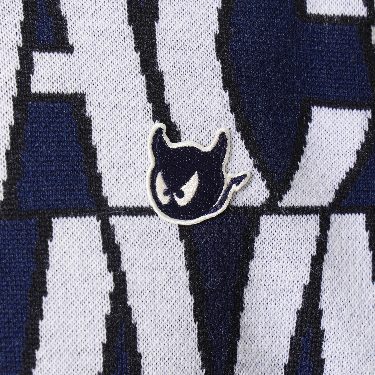 MEN ロゴパターンクルーネックセーター ネイビー