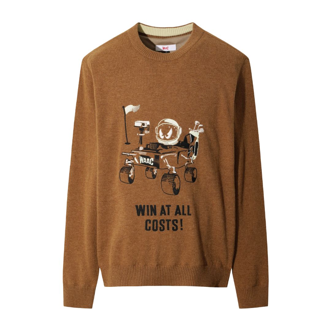 MEN SPACE WAACKY WOOL100 WINDPROOFセーター ブラウン