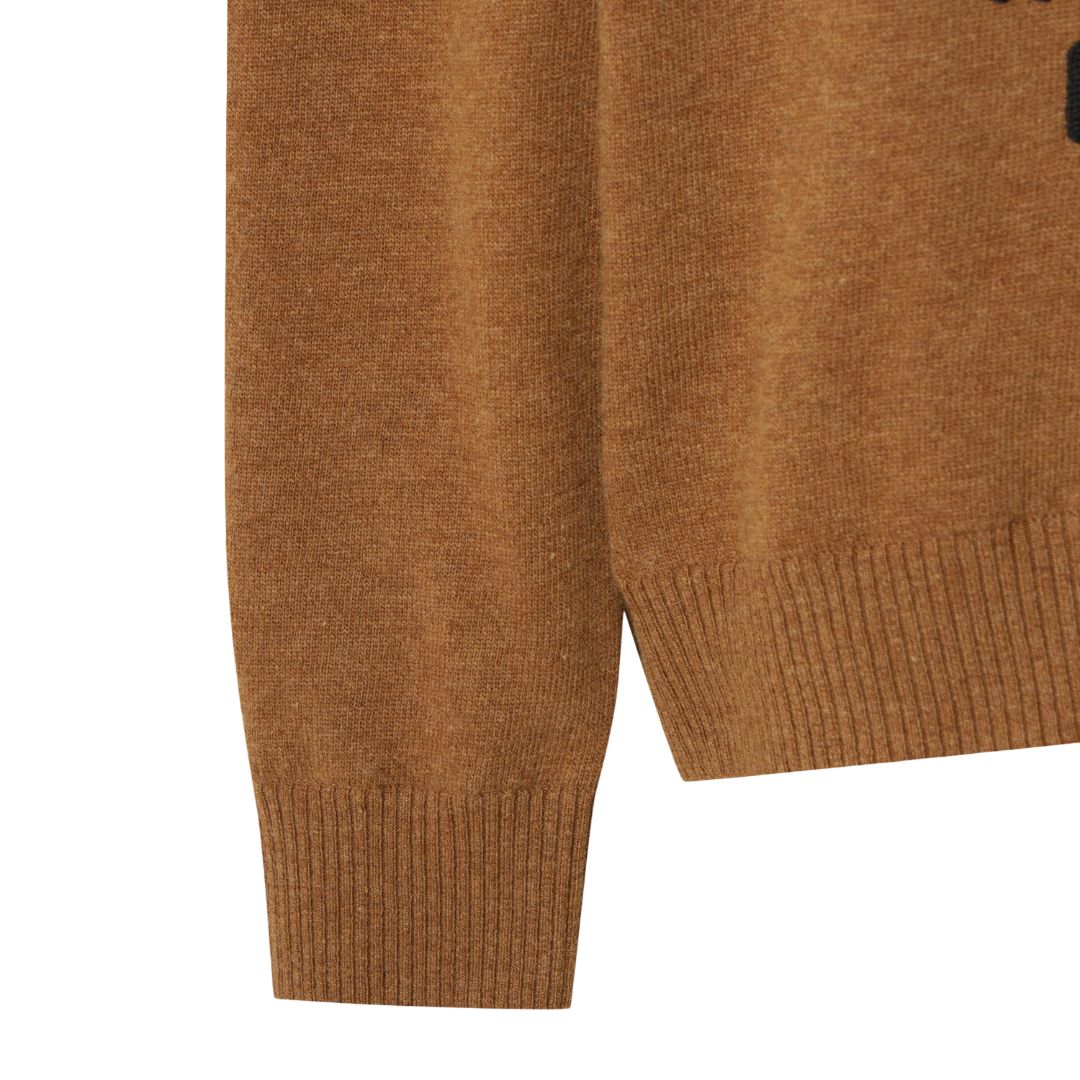 MEN SPACE WAACKY WOOL100 WINDPROOFセーター ブラウン
