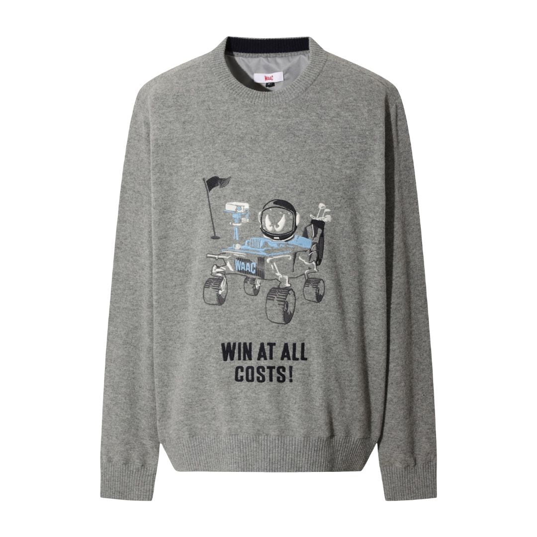 MEN SPACE WAACKY WOOL100 WINDPROOFセーター グレー
