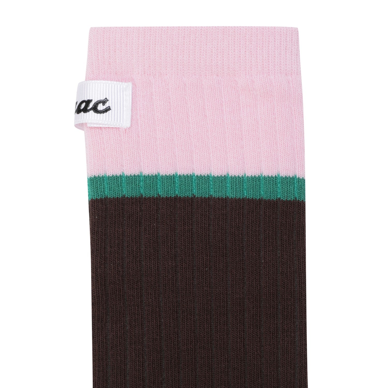 WOMEN カラーブロッキング ソックス ブラウン×ピンク