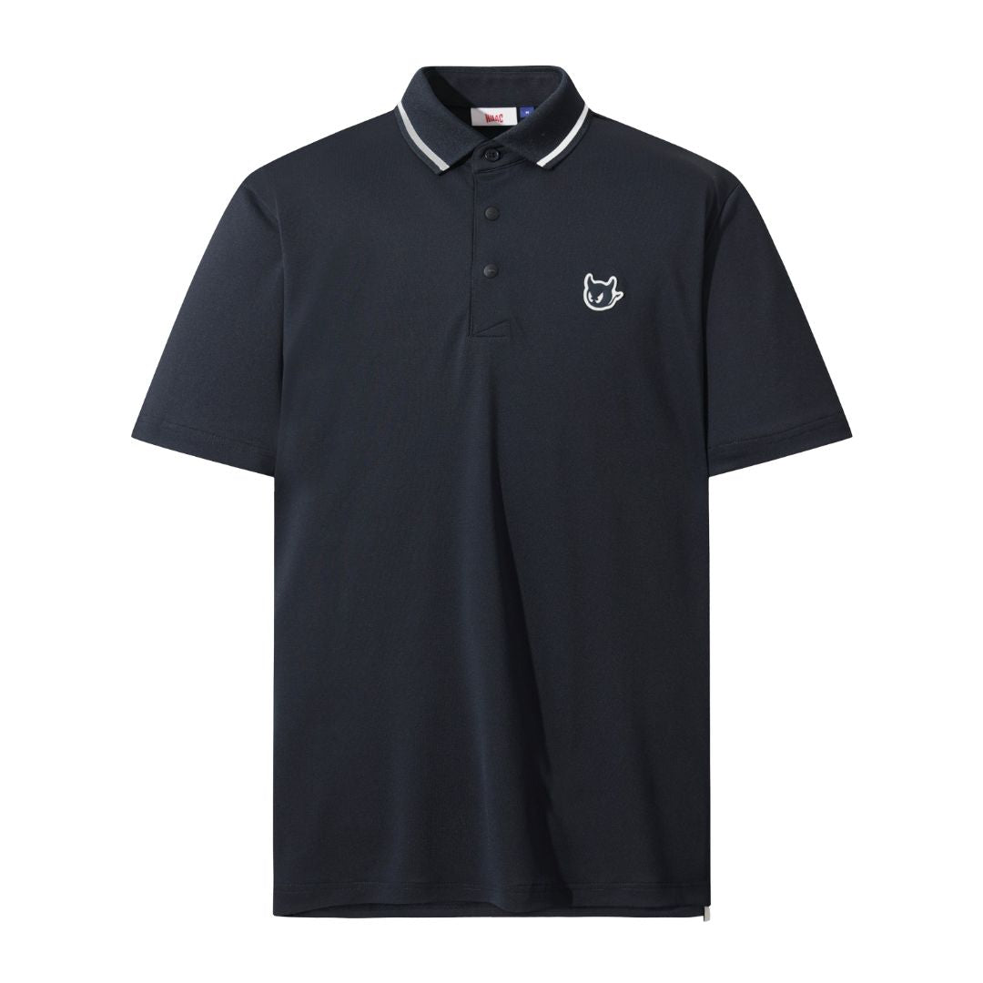 MEN UV バックロゴライン ポロシャツ ネイビー