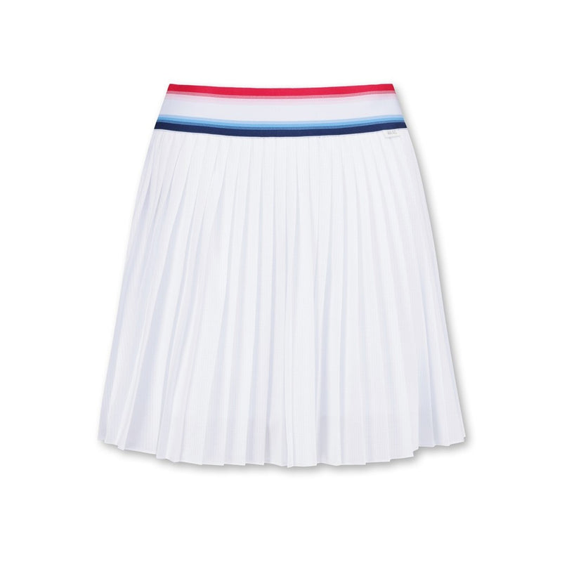 WOMEN ウエストバンドプリーツスカート ホワイト