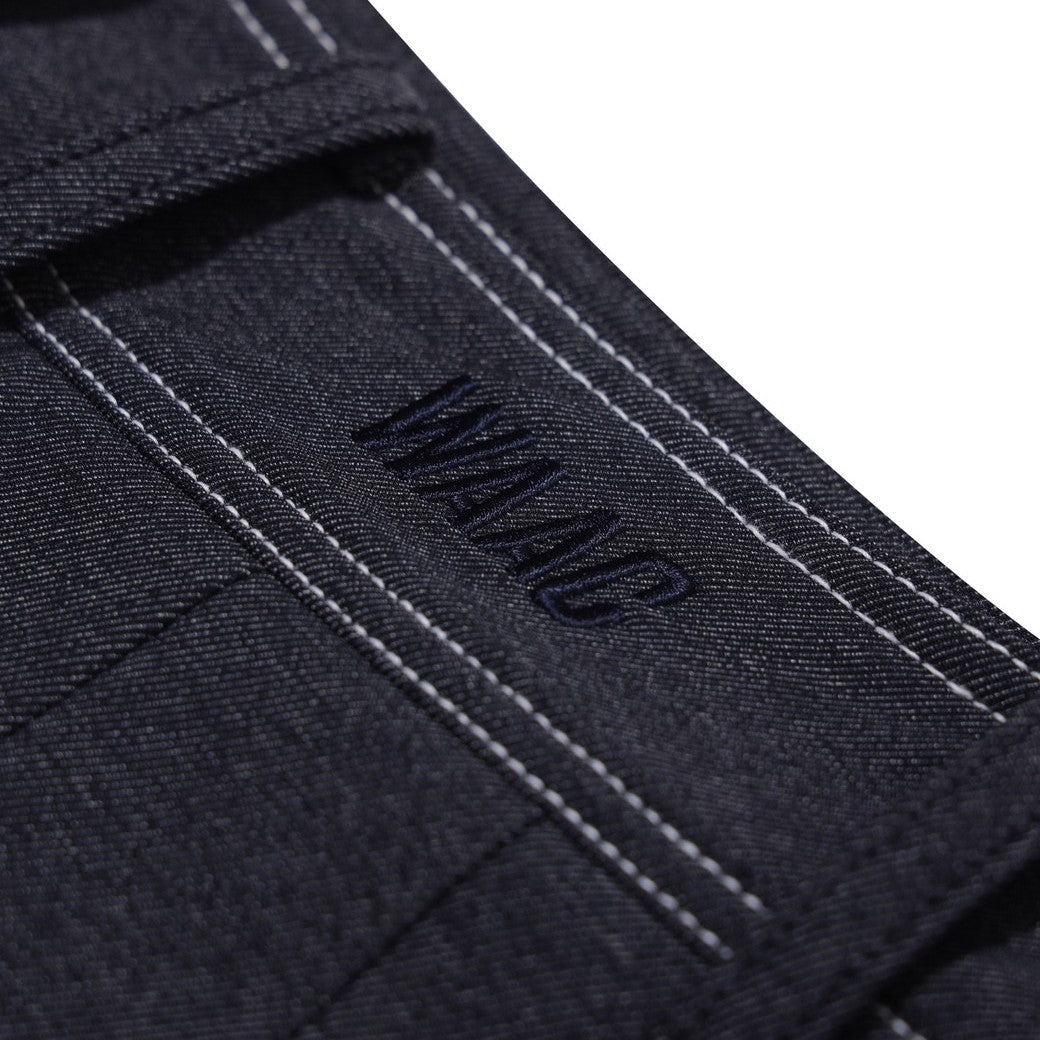 WOMEN デニムライク プリーツスカート ネイビー