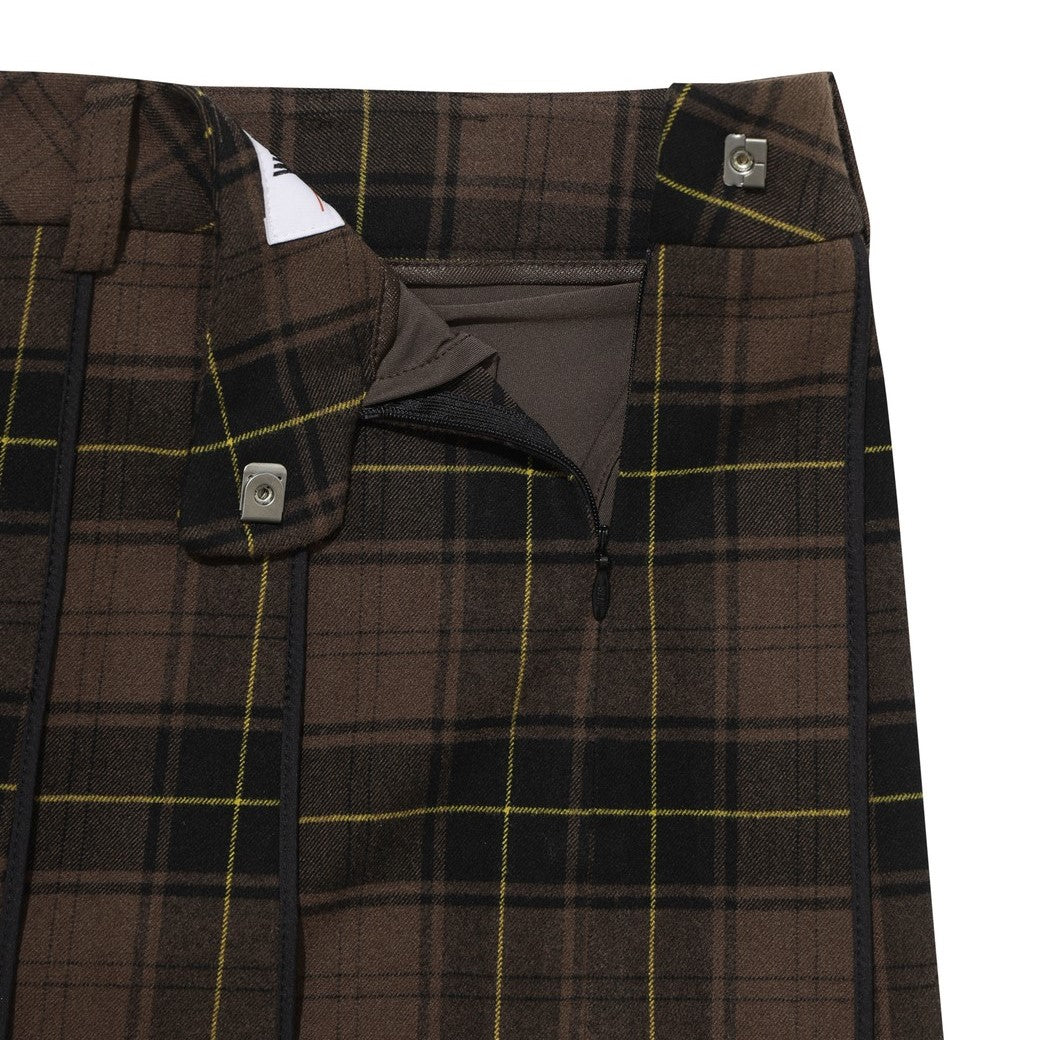 WOMEN チェックパターンプリーツスカート ブラウン