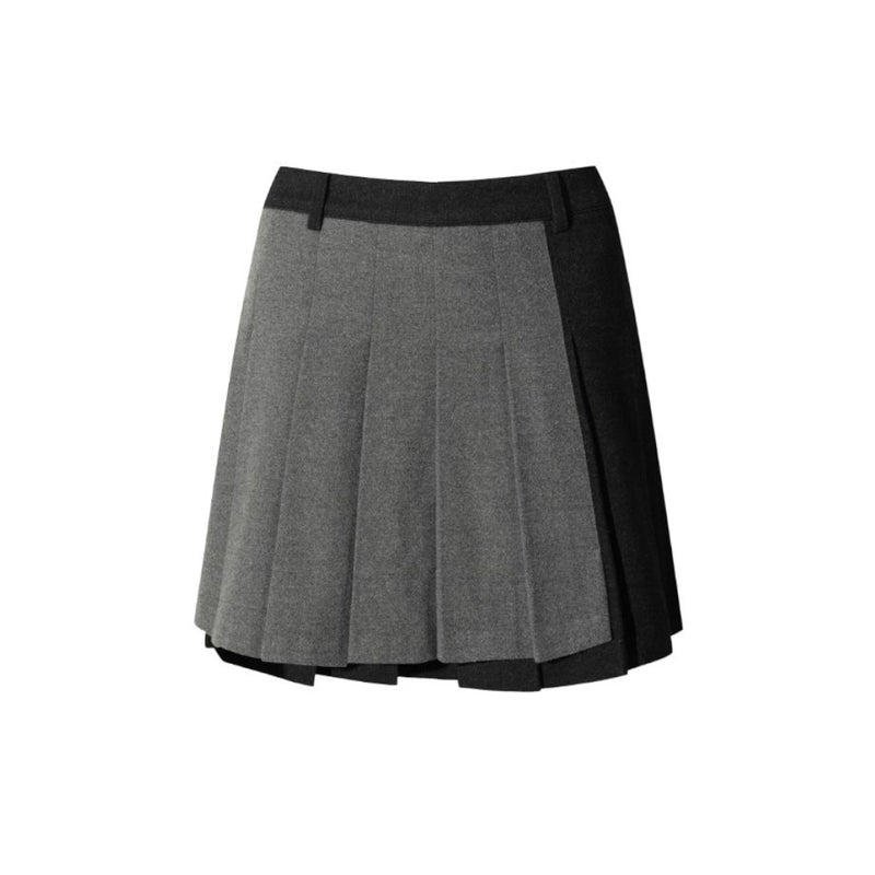 WOMEN アシンメトリー TRプリーツスカート グレー