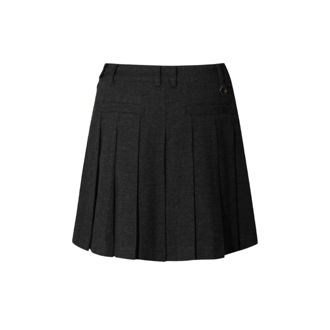 WOMEN アシンメトリー TRプリーツスカート グレー